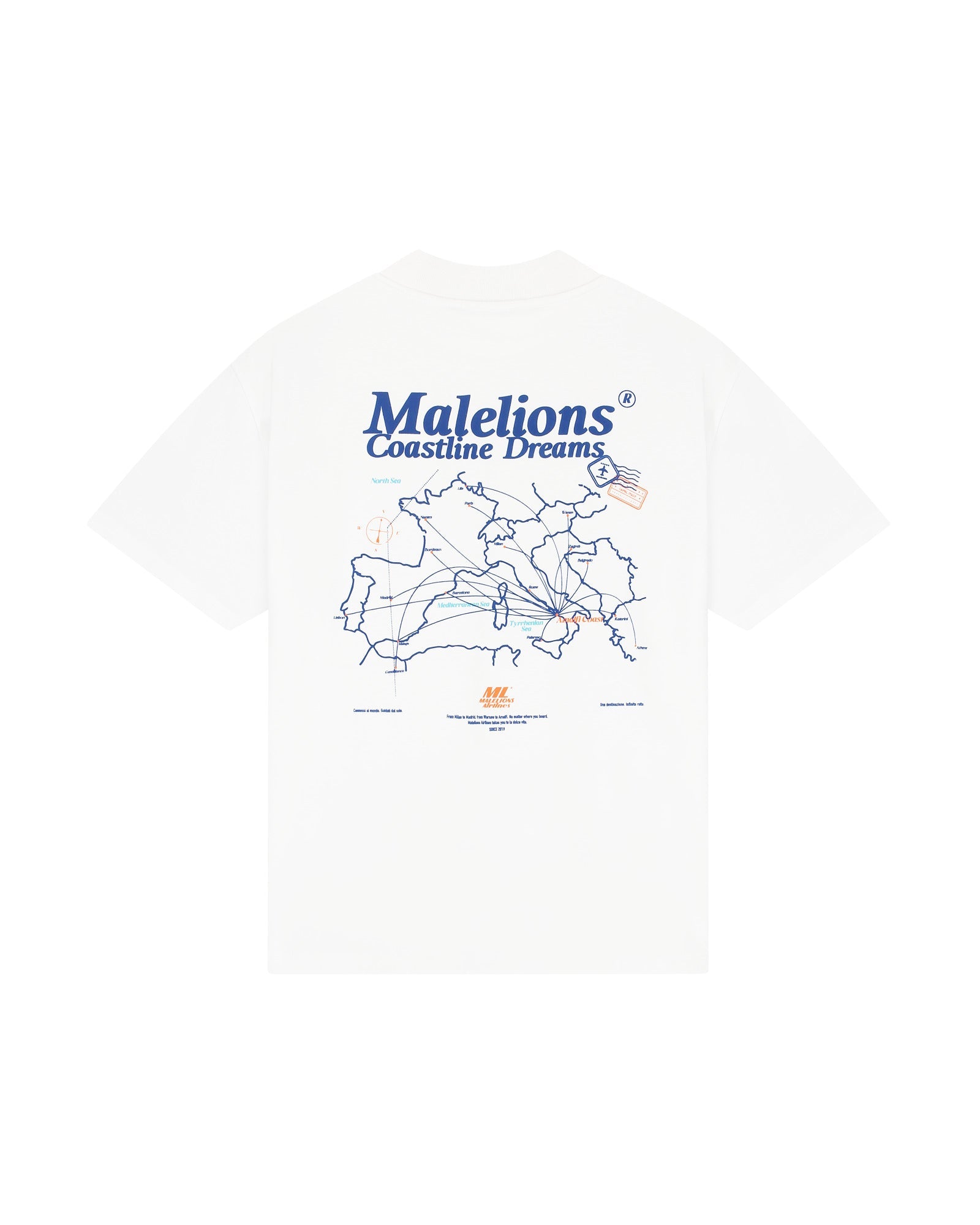 Malelions Men Coastline T-Shirt - White
