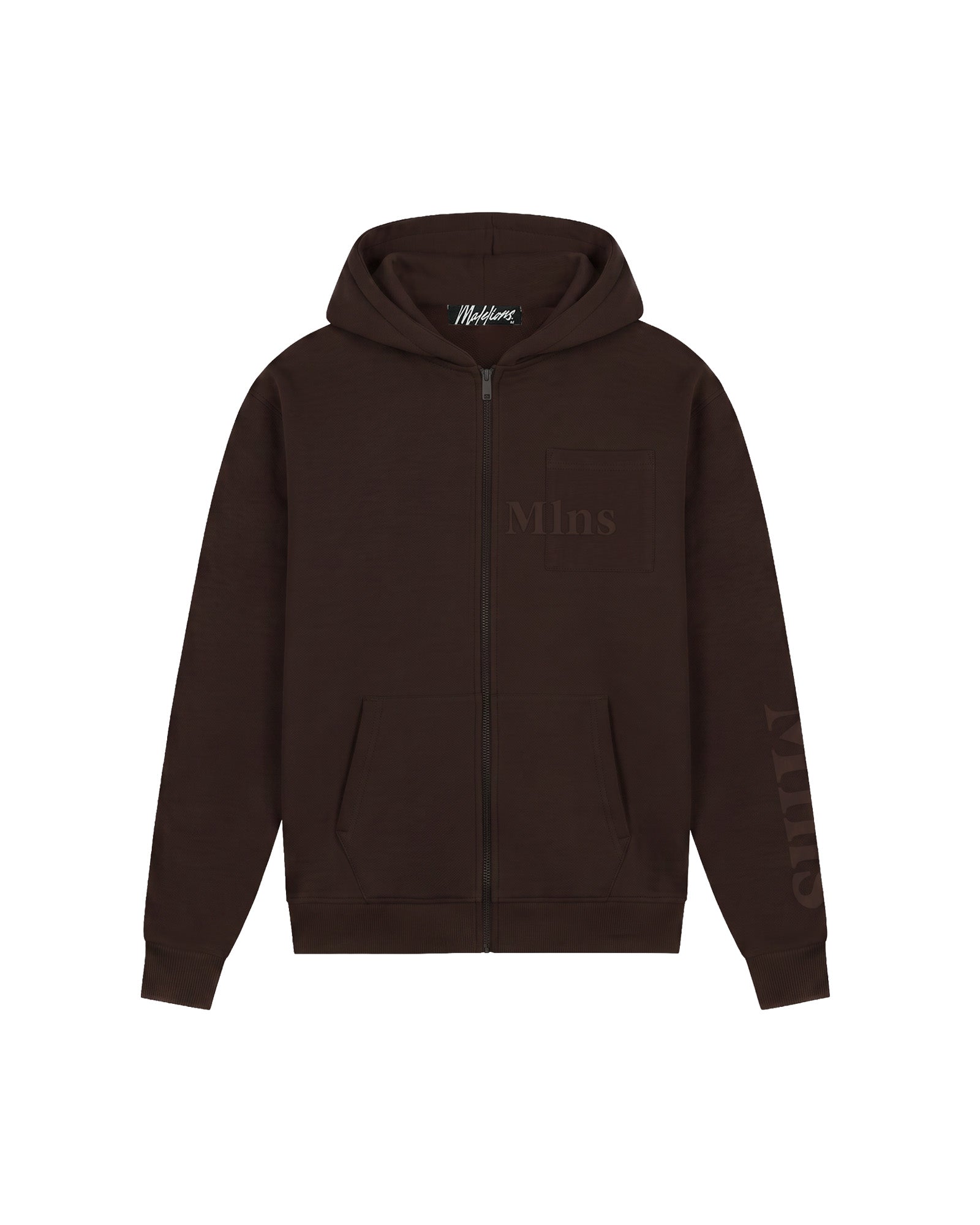 Malelions Men Department Zip Hoodie- Brown