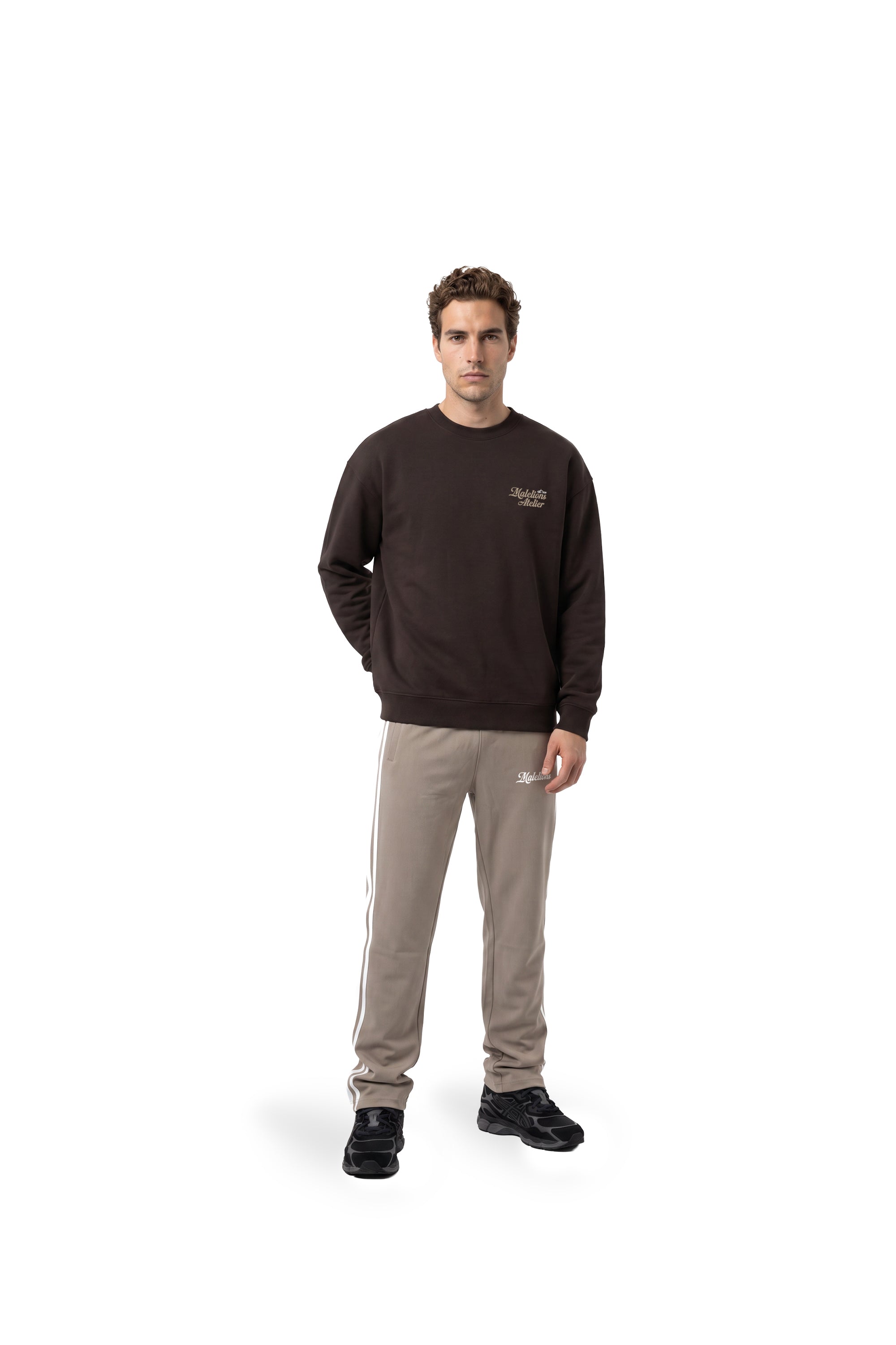 Malelions Men University Sweater- Brown