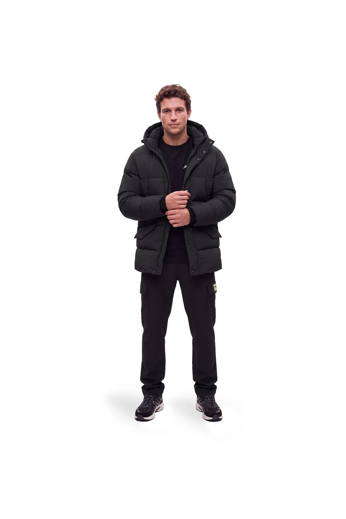 Malelions Men padded Parka Jacket - Black