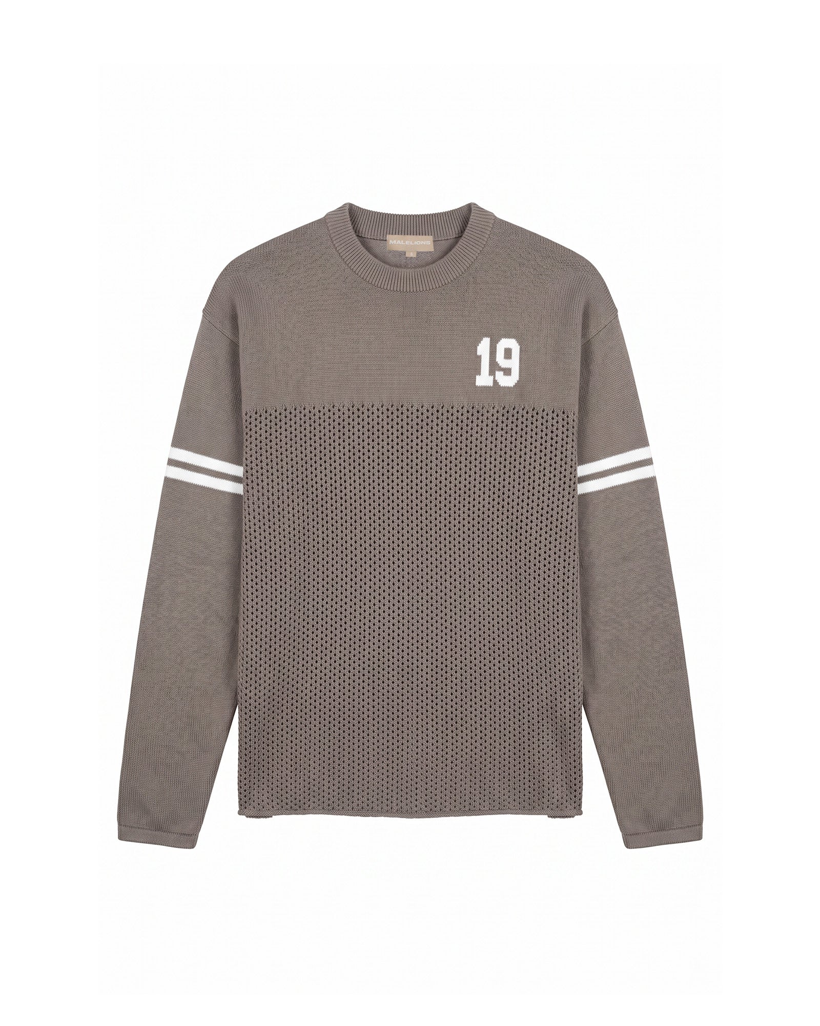 Malelions Women Knitted Football Jersey Longsleeve- Taupe