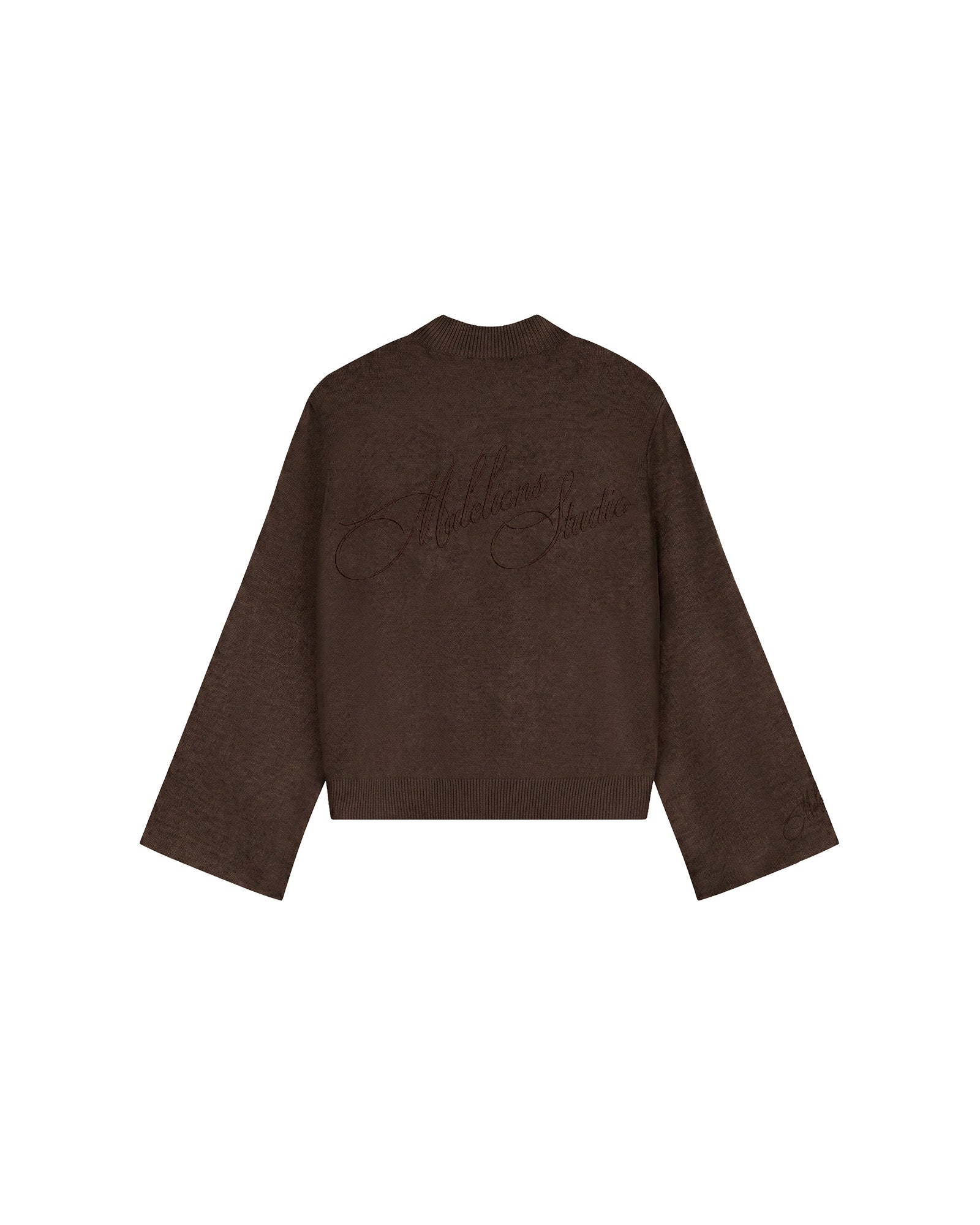 Malelions Women Oversized Knitted Sweater- Dark Brown