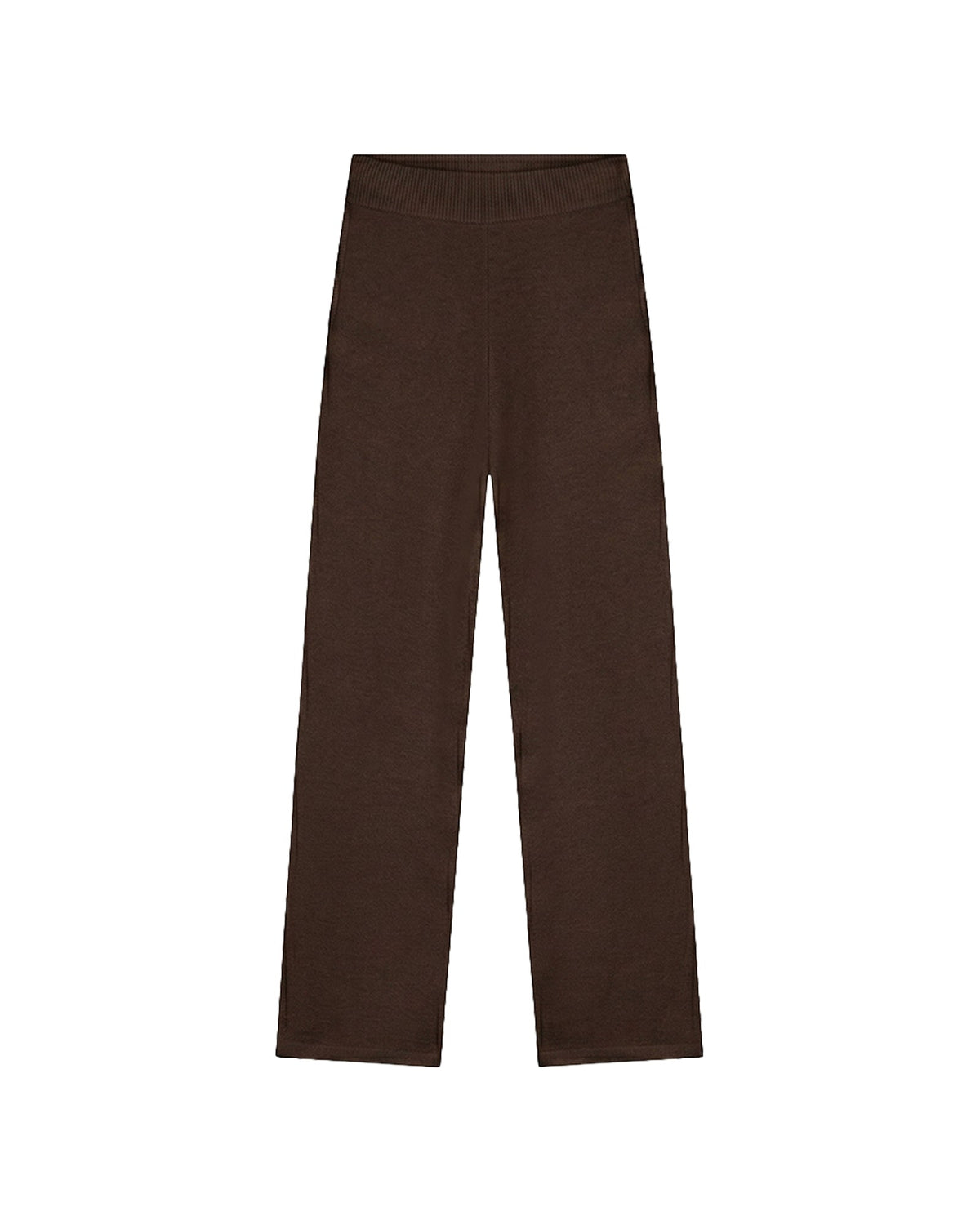 Malelions Women Knitted Pants- Dark Brown