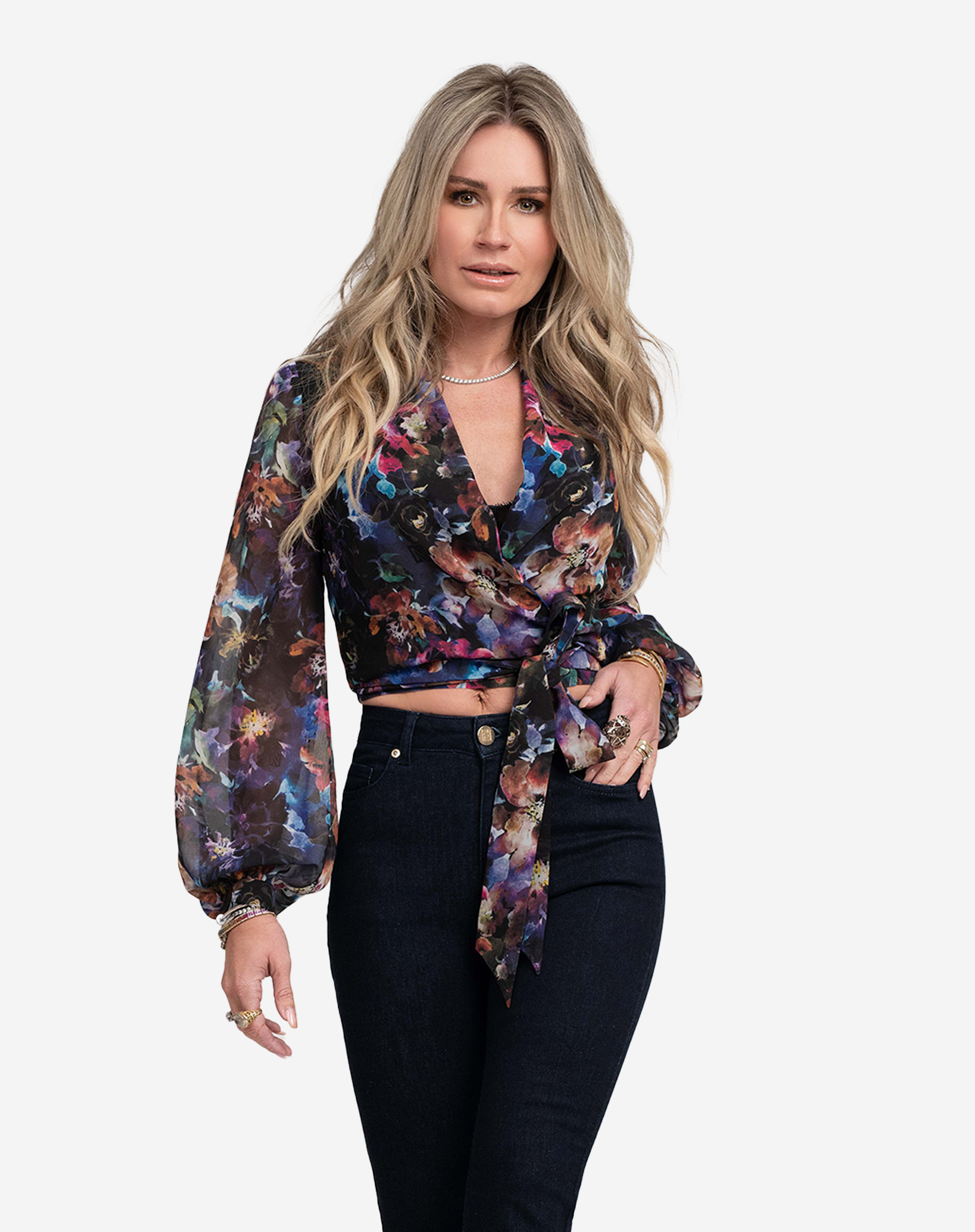 Nikkie Vince Flower Blouse Extra Navy