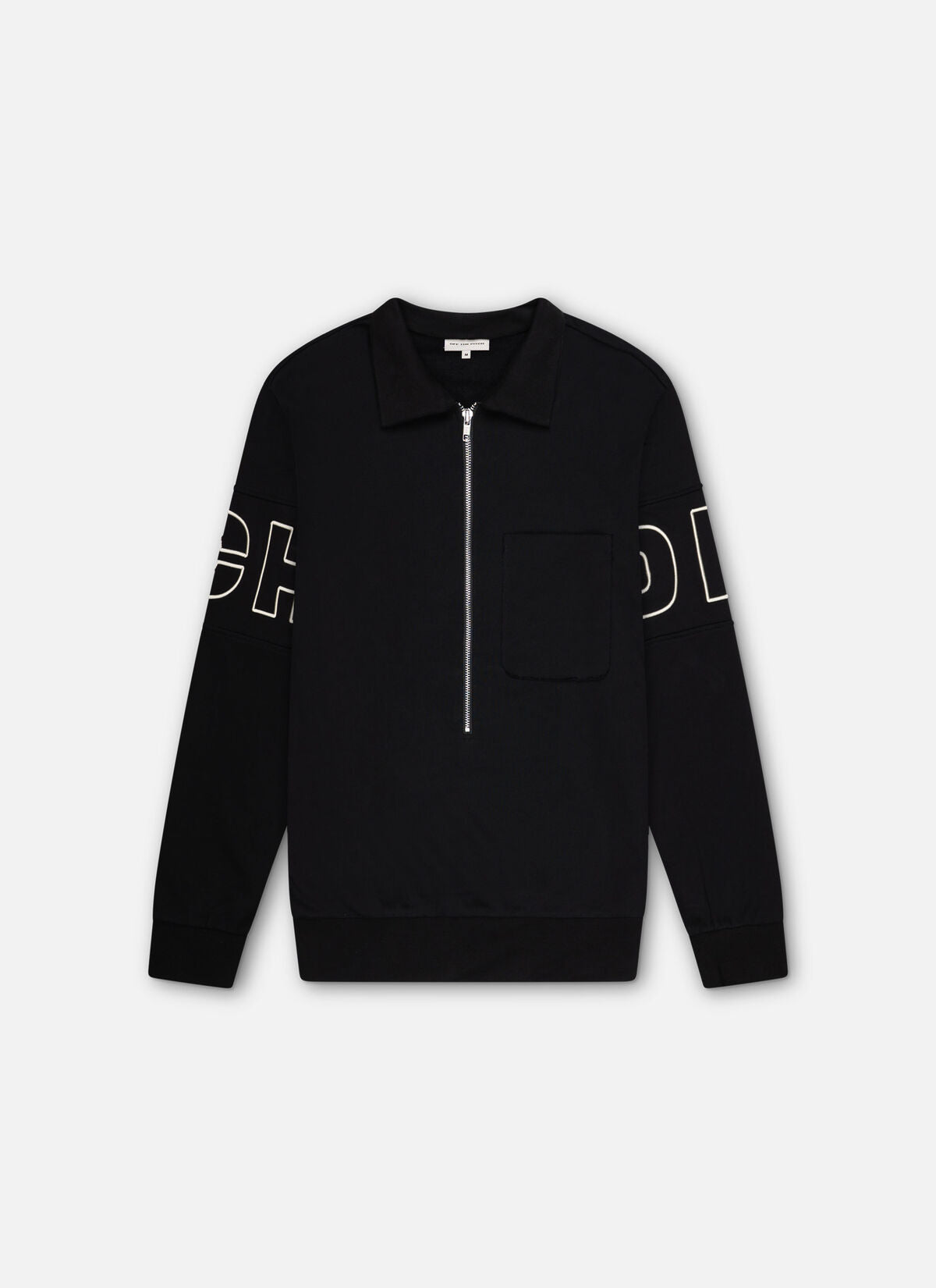 Off The Pitch Half-Zip Polo Sweater- Black