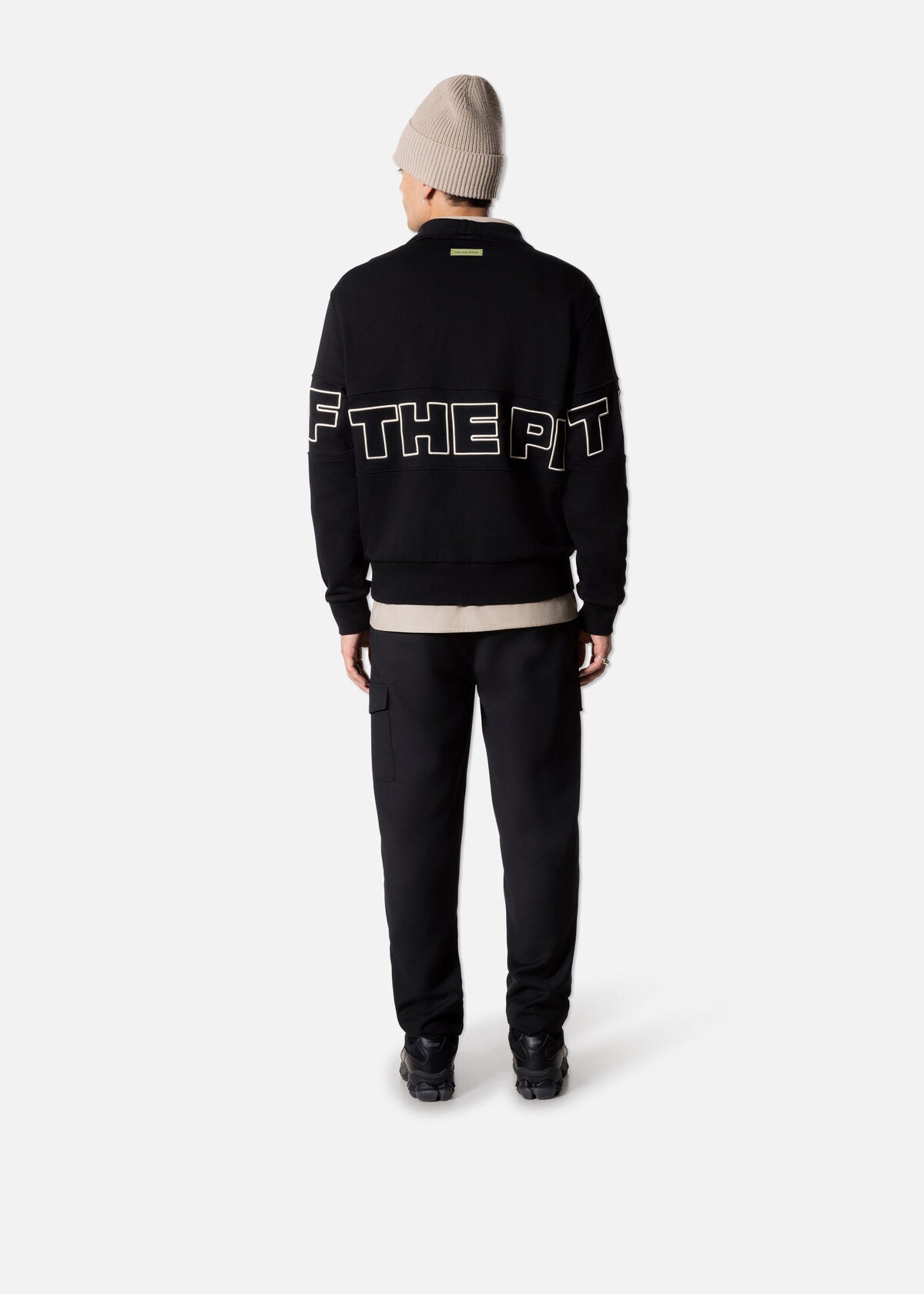 Off The Pitch Half-Zip Polo Sweater- Black