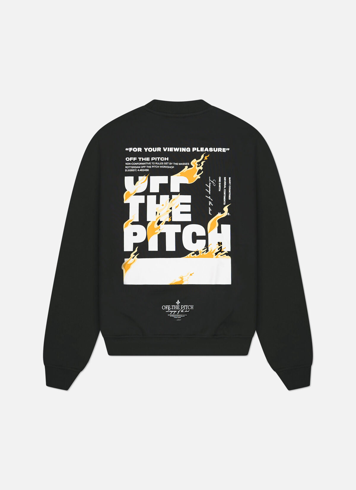 Off The Pitch Lit Crewneck- Black