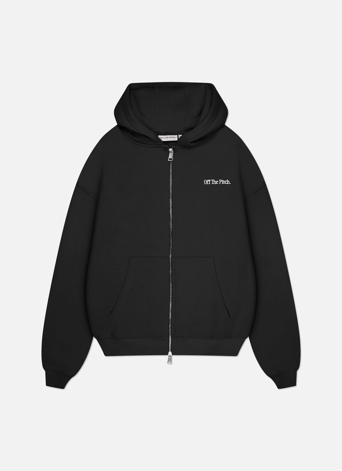 Off The Pitch Essential Full Zip Hoodie- Black
