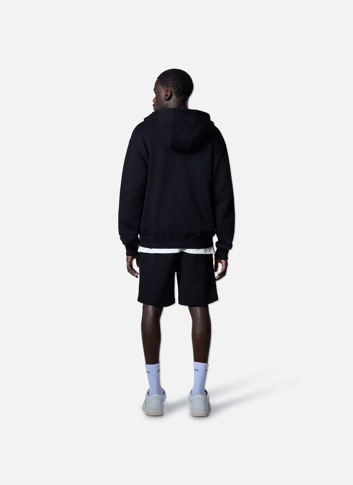 Off The Pitch Essential Full Zip Hoodie- Black