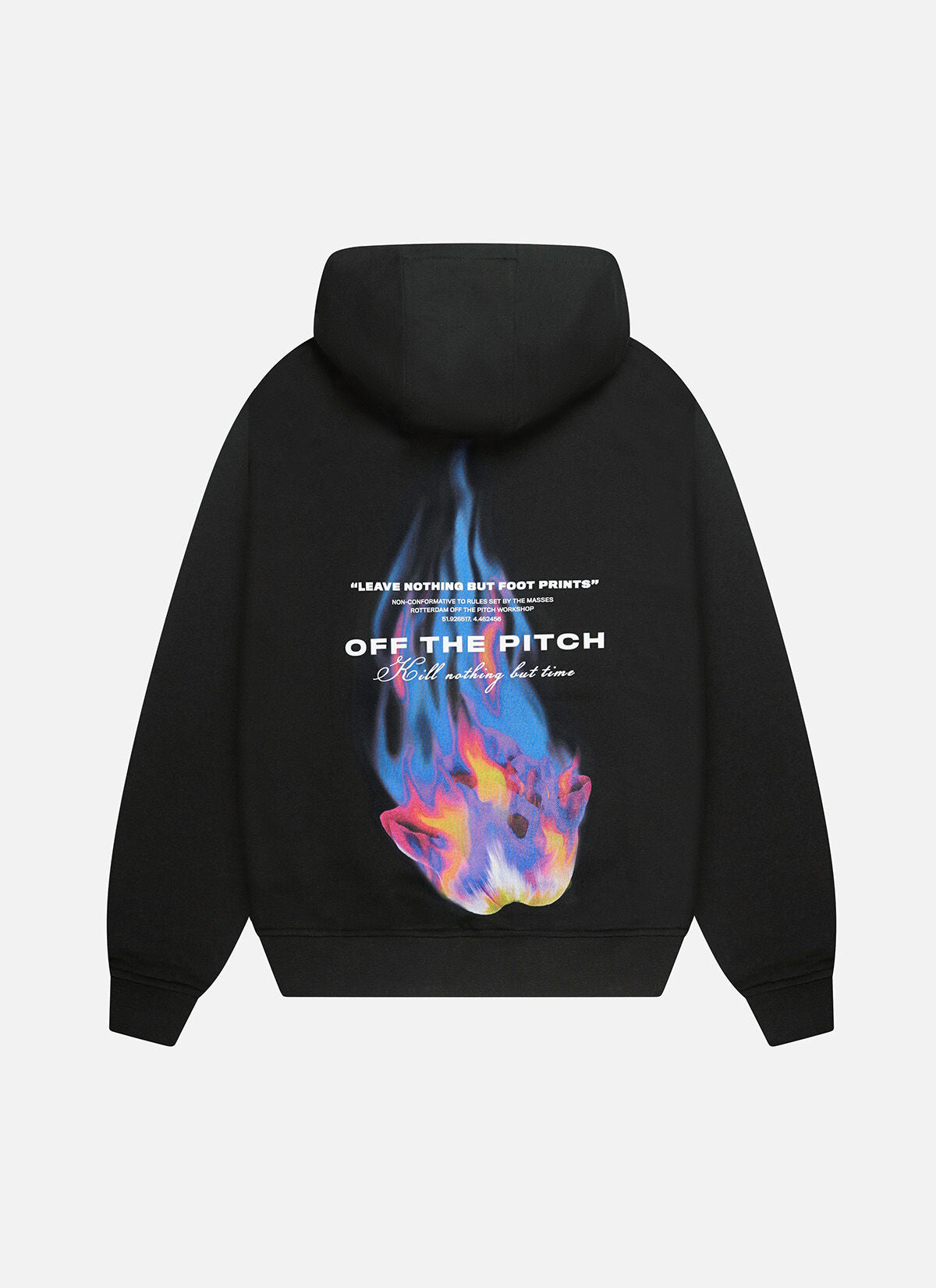 Off The Pitch Burning Flower Hood- Black