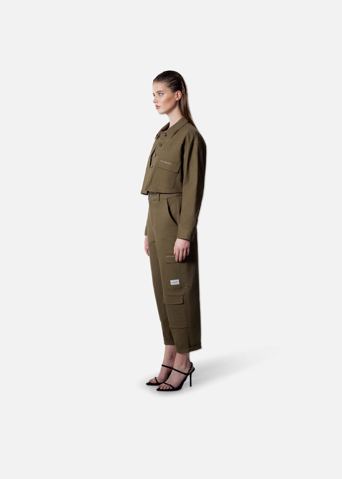 Off The Pitch Dames Cropped Carpenter Jacket