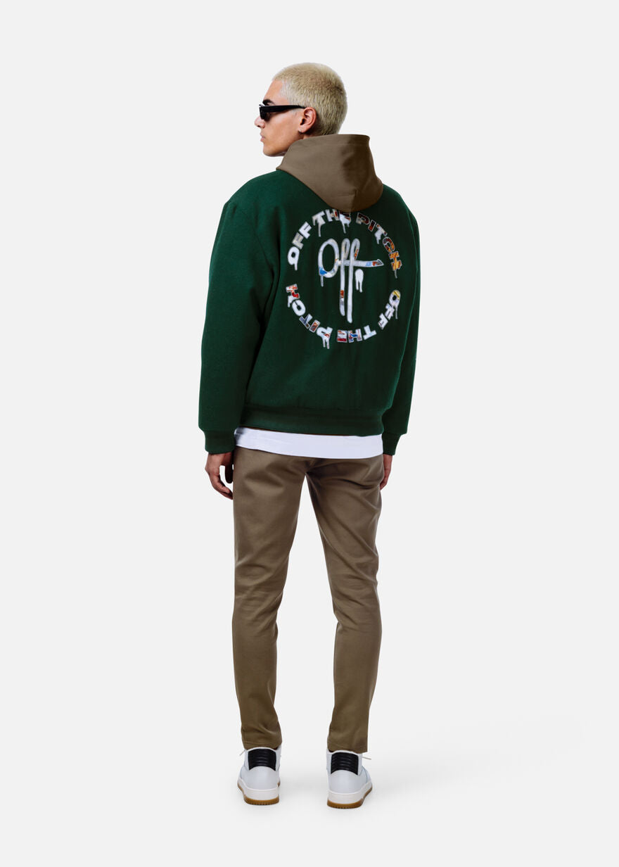 Off The Pitch Graphic Varsity Jacket