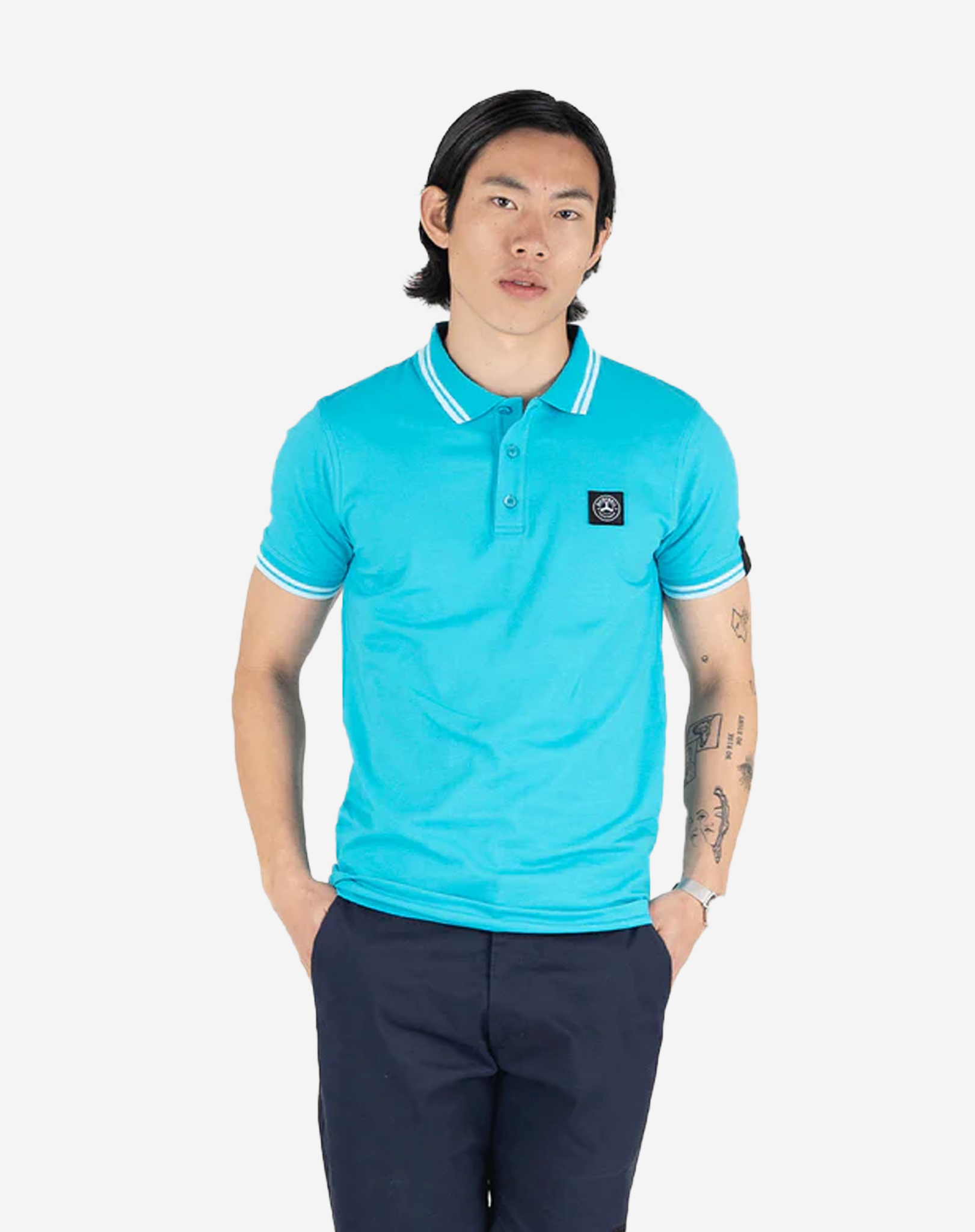 Quotrell Ithica Polo Aqua - Wit