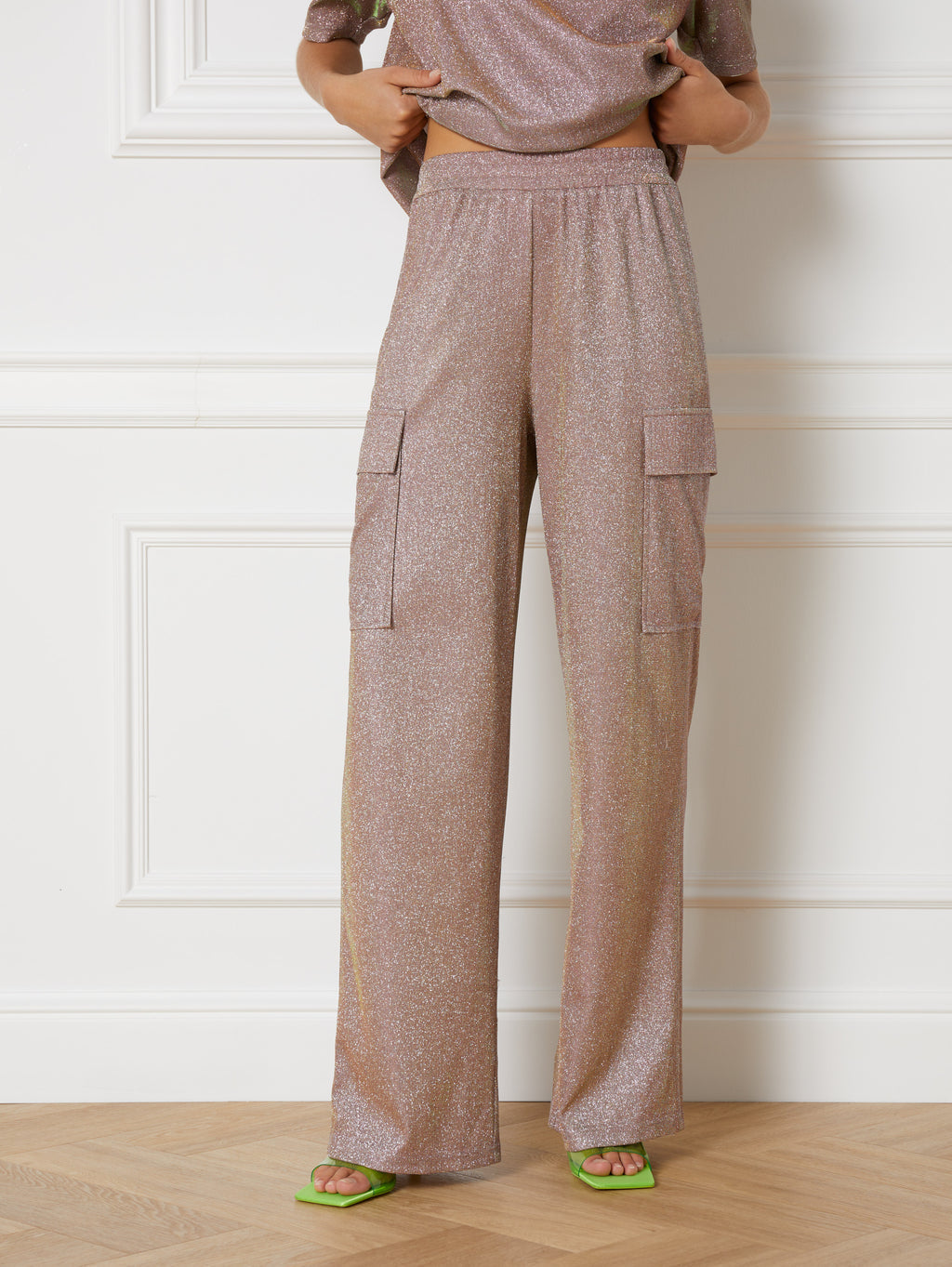 Refined Department Knitted Oversized Pants Yuma Olijf