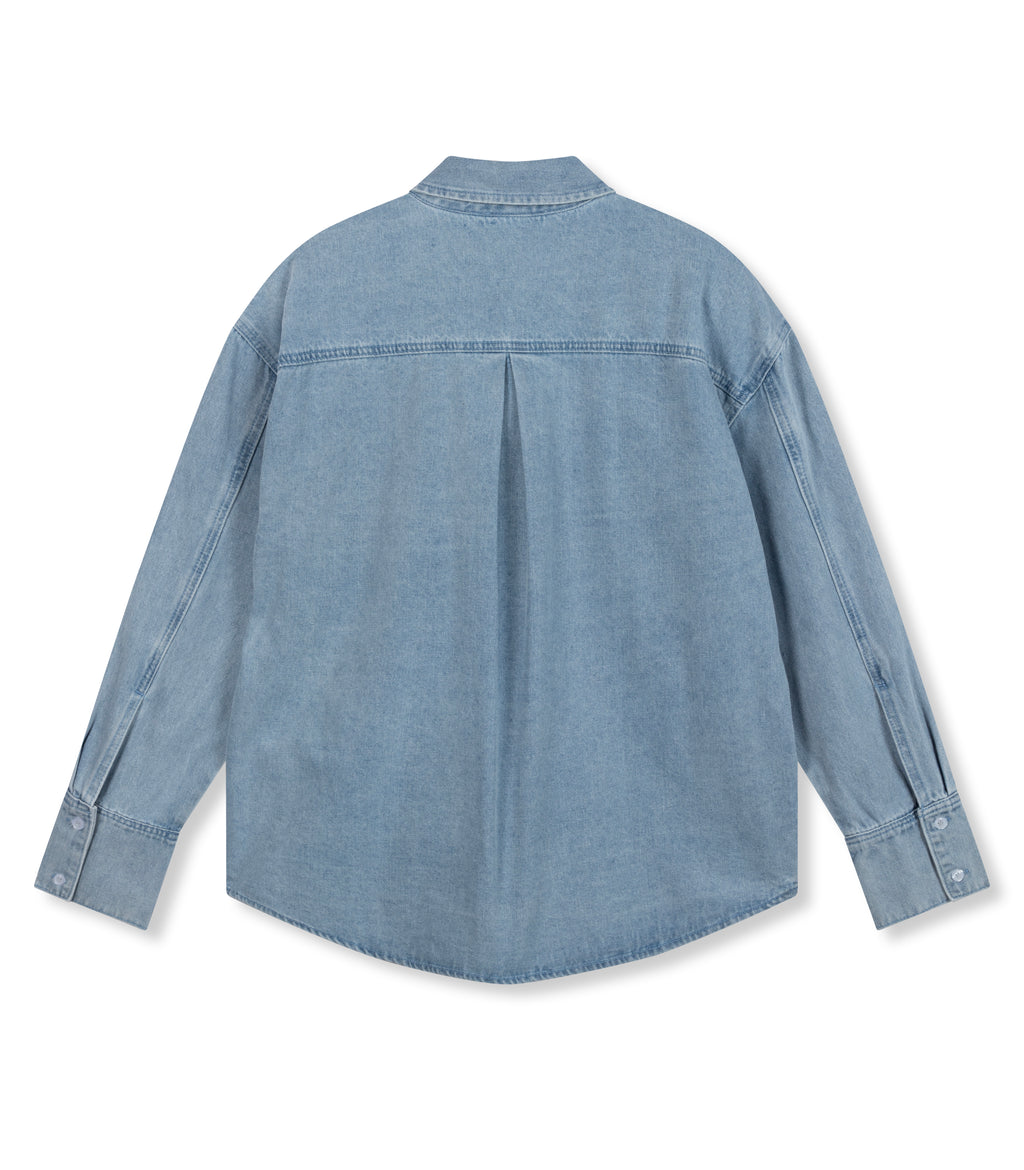 Refined Department Woven Denim Smiley Blouse Ginny