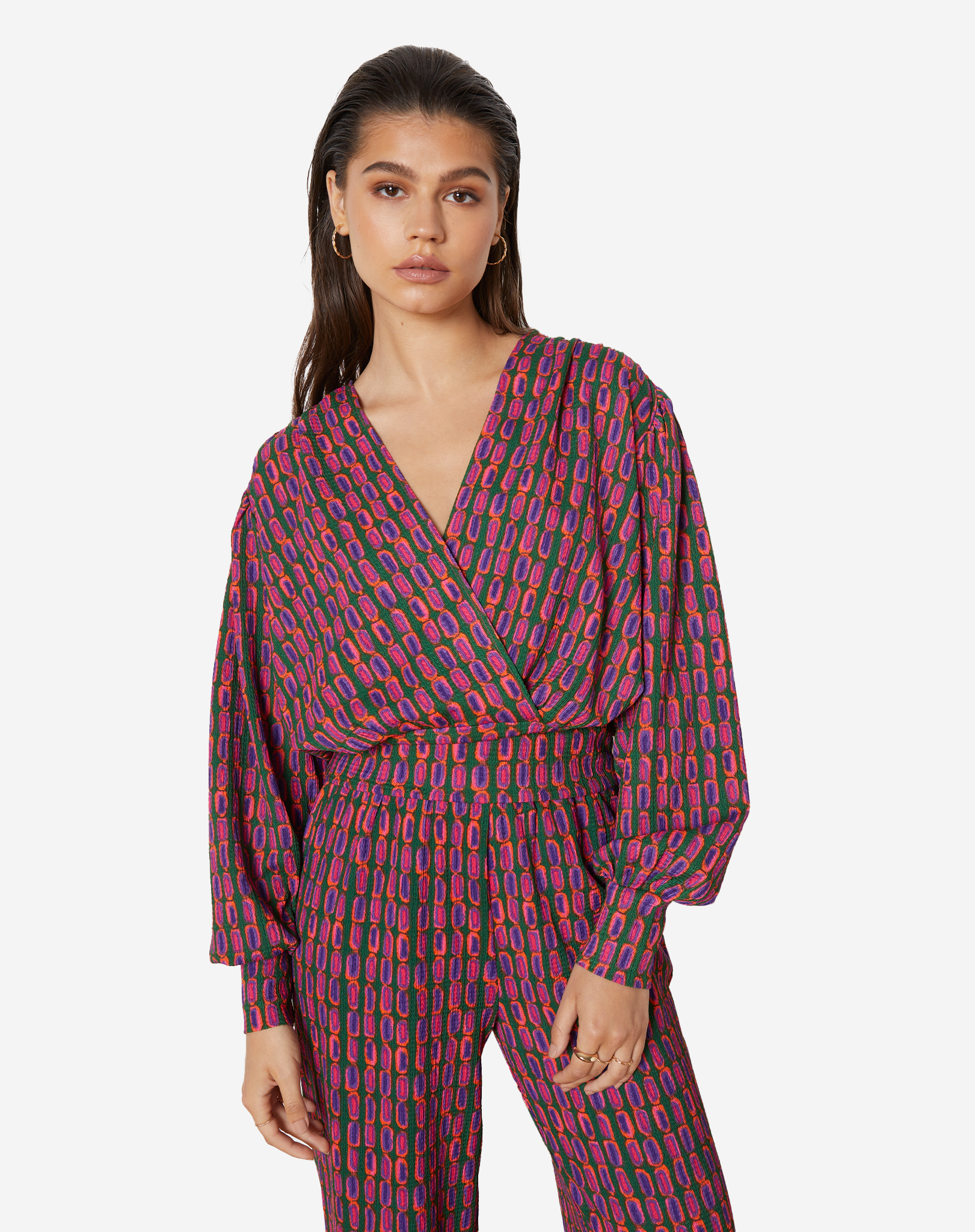 Refined Department Woven Graphic Print Blouse Charelle Paars