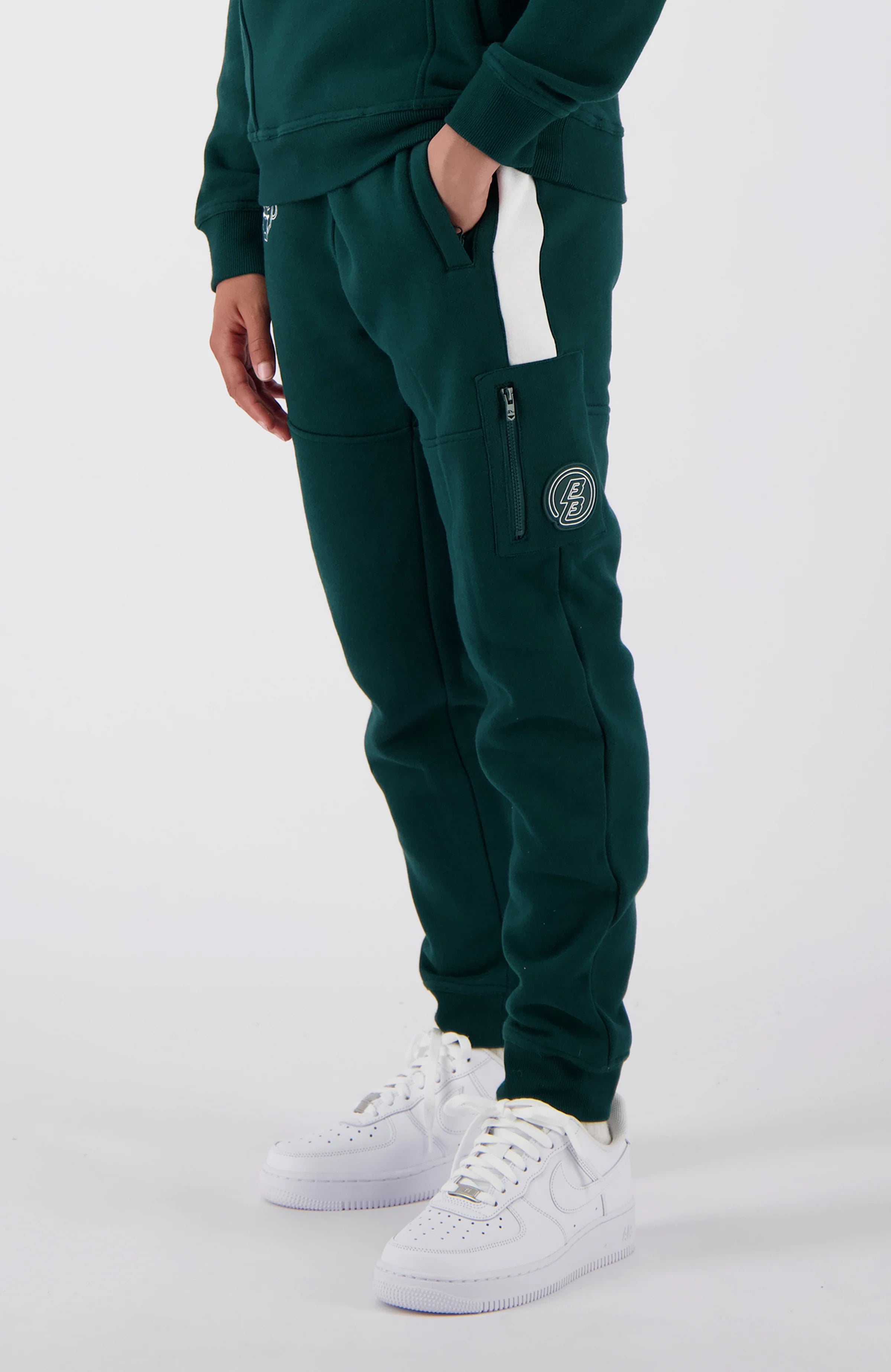 Black Bananas Junior Stripe Sweatpants- Pine Green