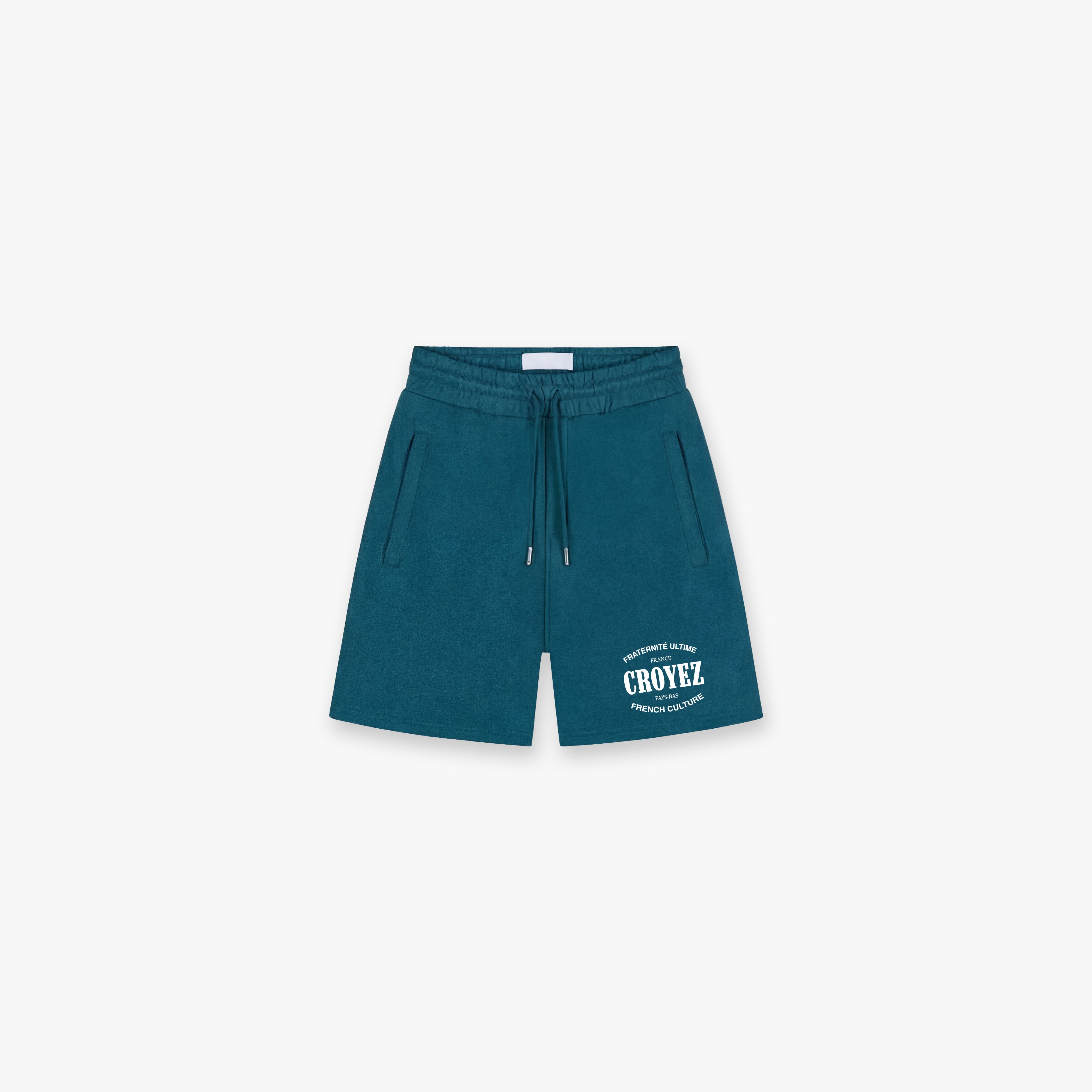 Croyez Stamp Shorts- Dark Teal