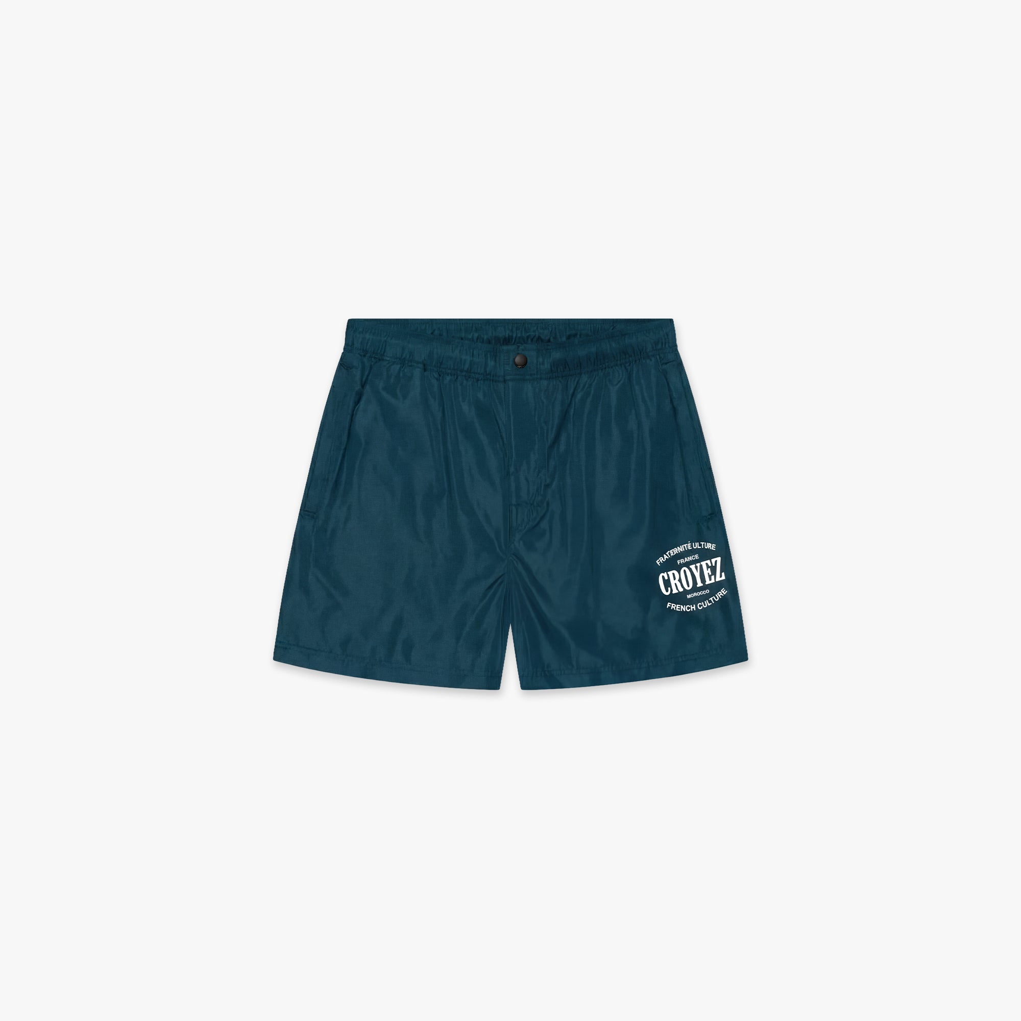Croyez Stamp Shorts- Dark Teal