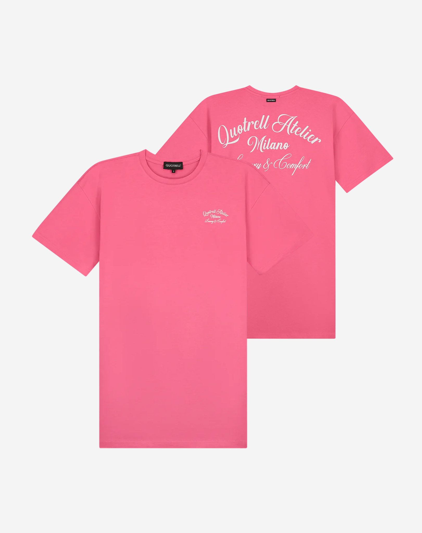 Quotrell Dames Atelier Milano T-shirt Dress Roze - Wit