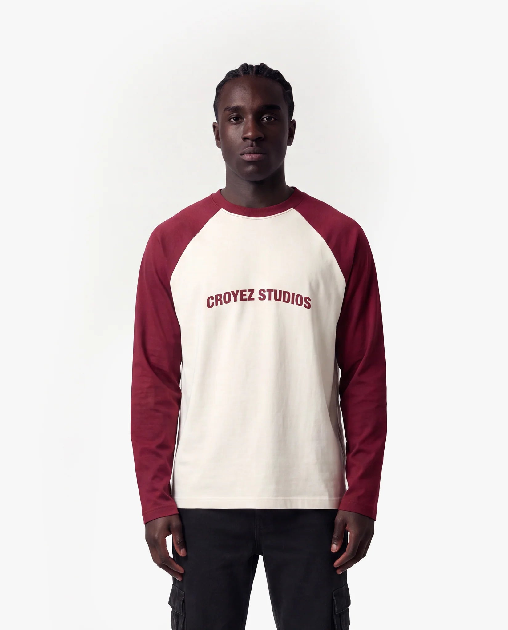 Croyez Two Tone Longsleeve- Off White/Cherry