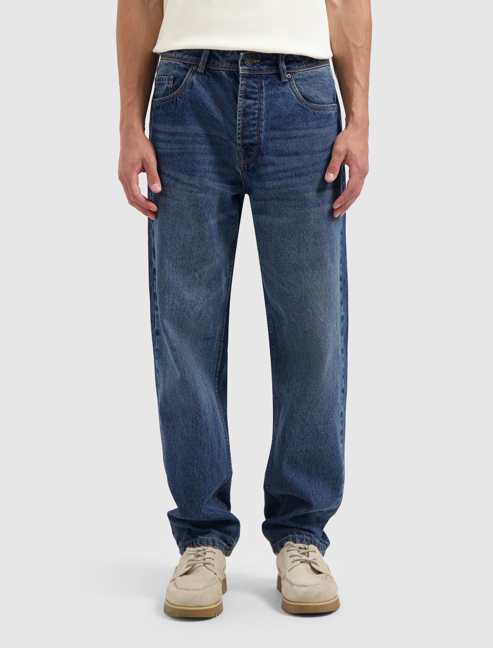The Aiden W1653 Loose Fit Jeans - Denim Blue Green