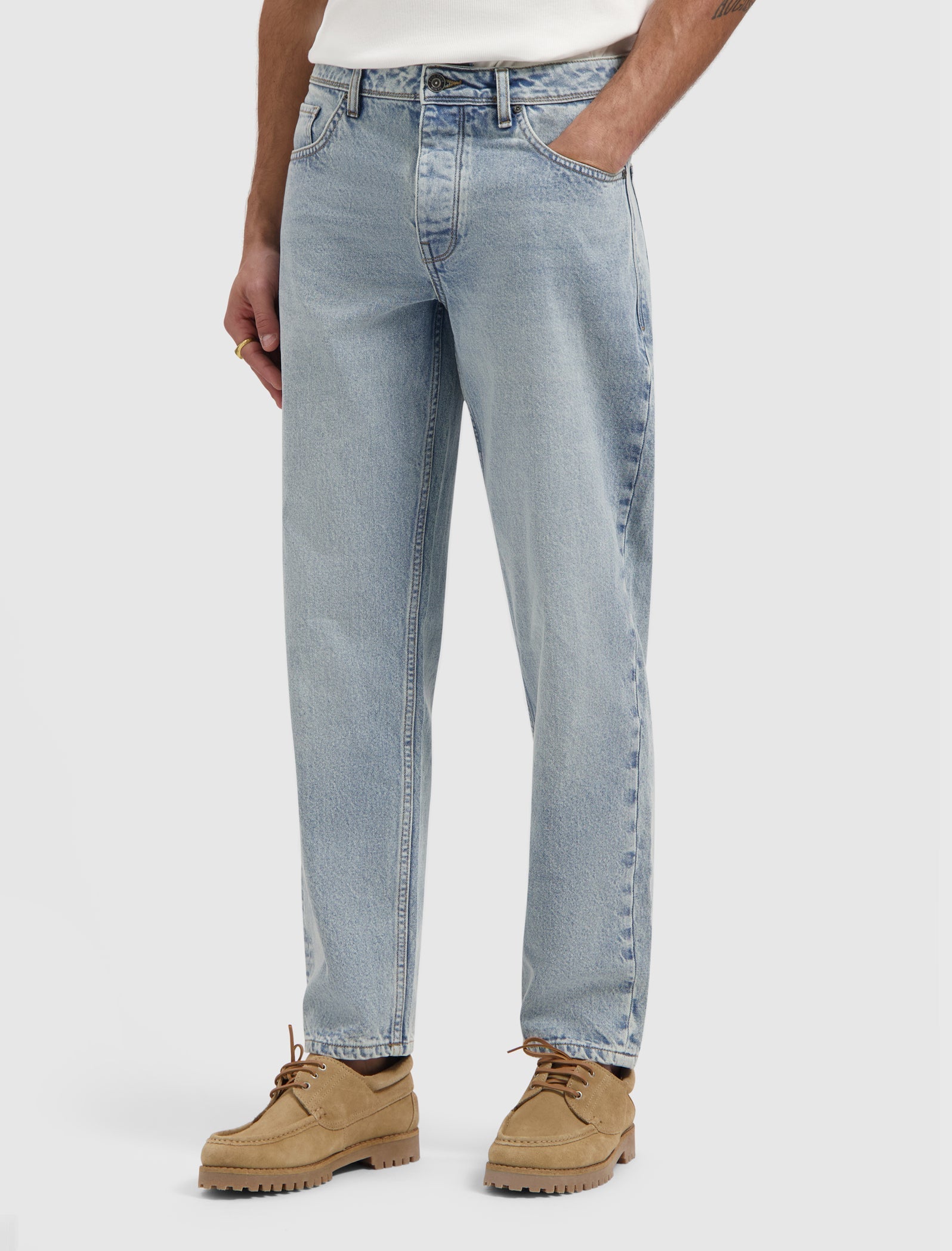 The Aiden W1653 Loose Fit Jeans - Denim Blue Green