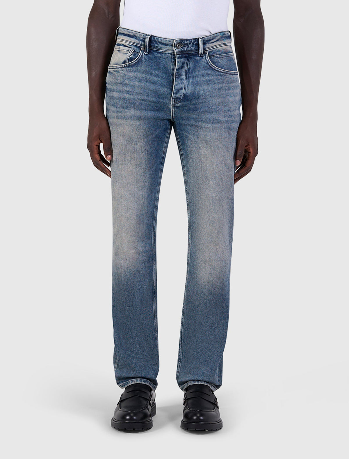 Pure Path The Ryan Slim Fit Jeans- Denim Mid Blue L34