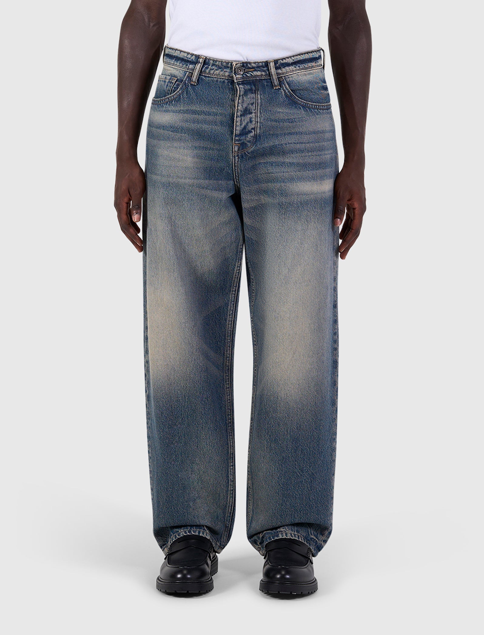 Pure Path The Chase Loose Fit Jeans- Denim Blue Green W1785