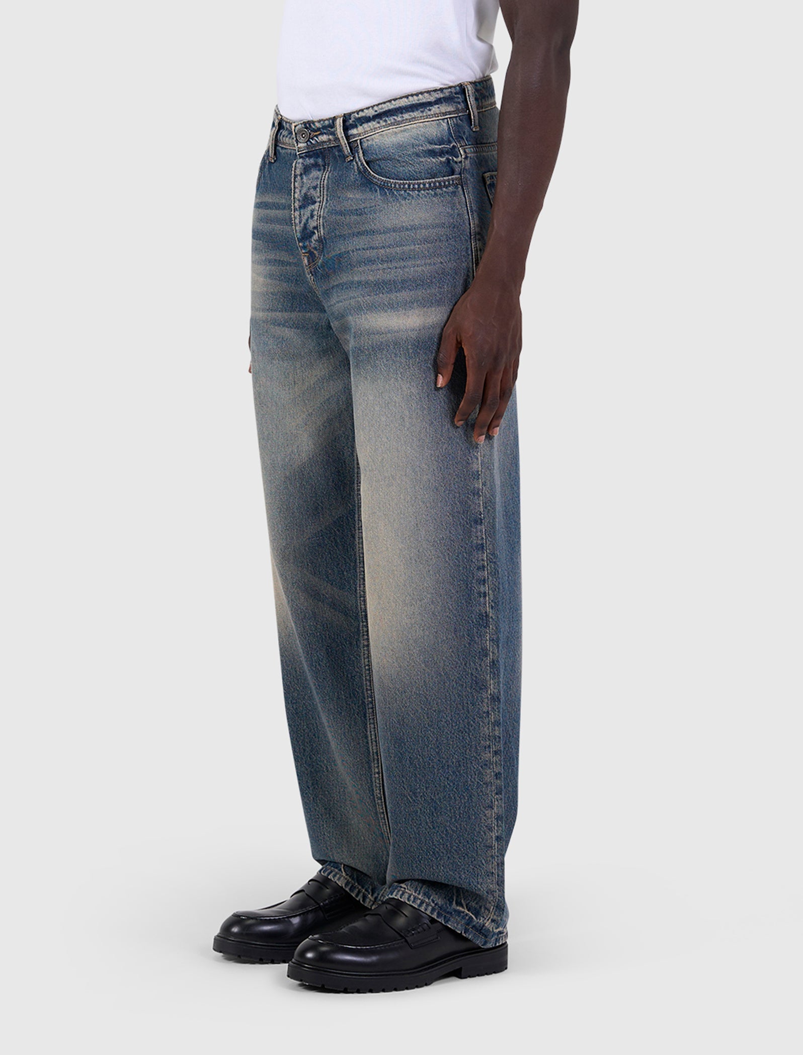 Pure Path The Chase Loose Fit Jeans- Denim Blue Green W1785