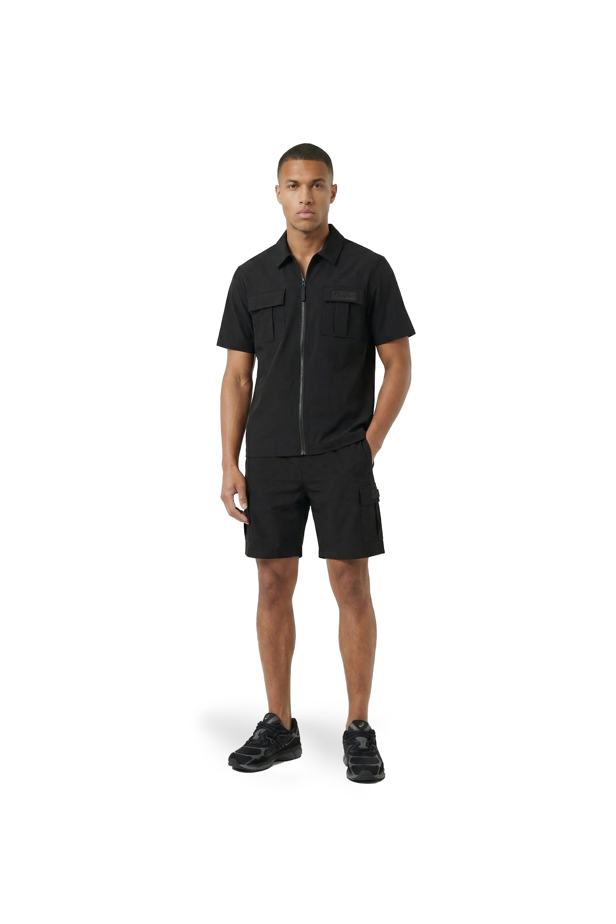 Malelions Men Capri Zip Shirt- Black