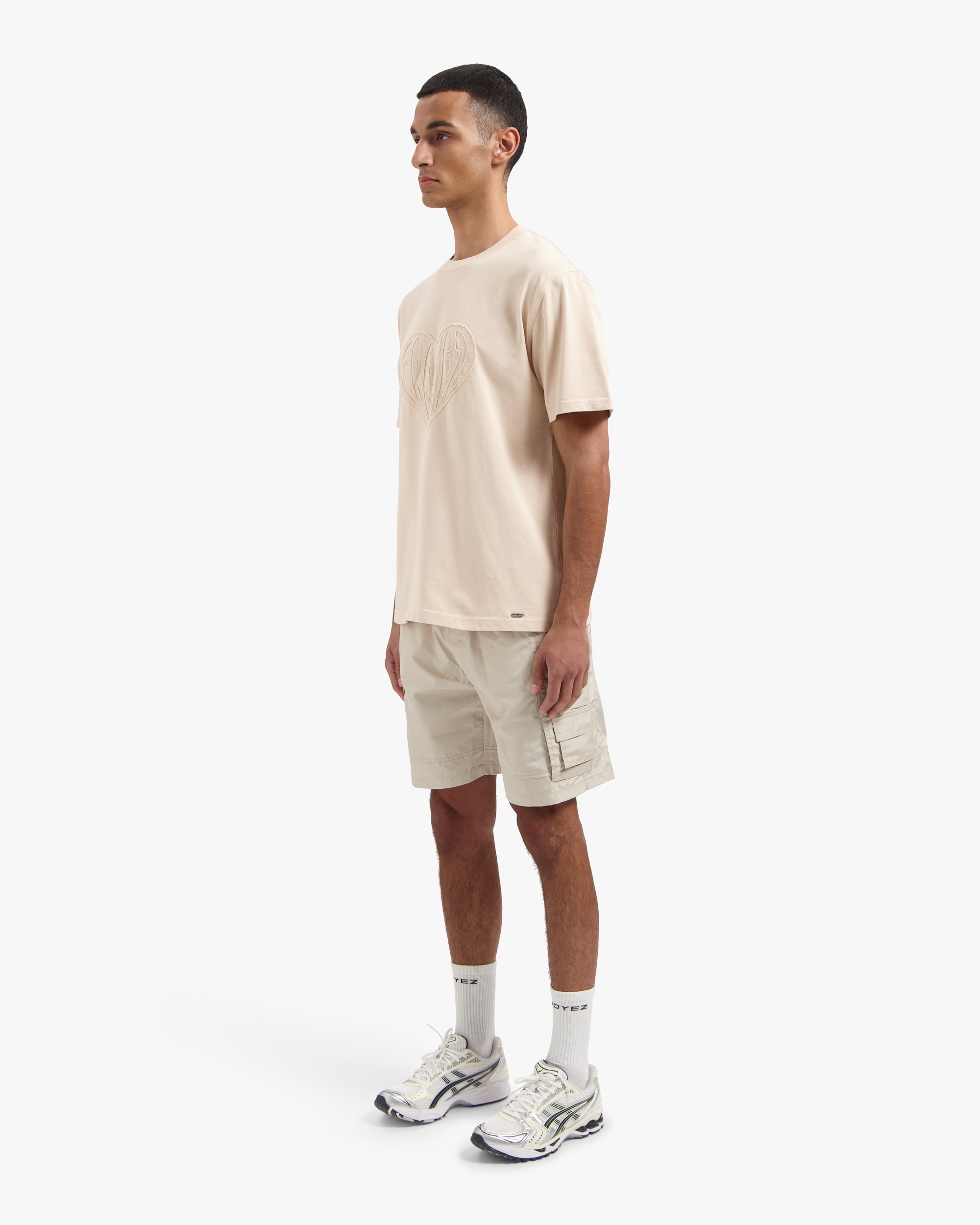 Croyez Cut Out Heart T-shirt- Beige