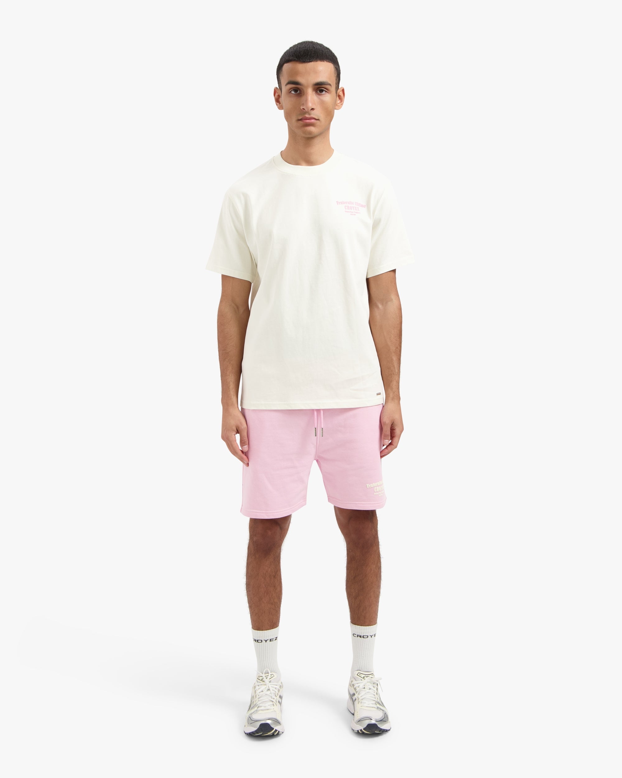Croyez Fraternité  T-shirt- Off White/Pink