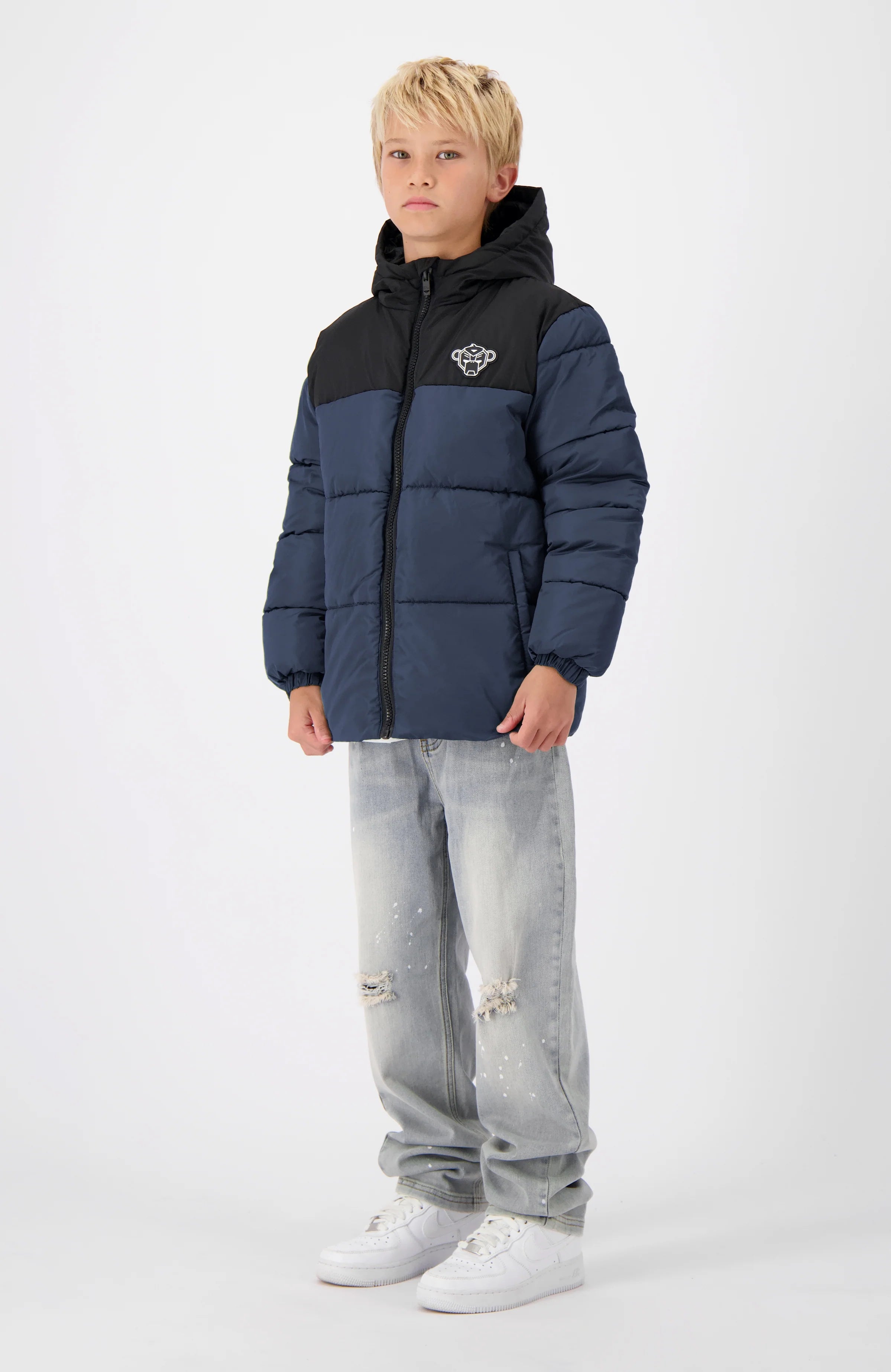 Black Bananas Junior Peek Puffer Jacket- Navy