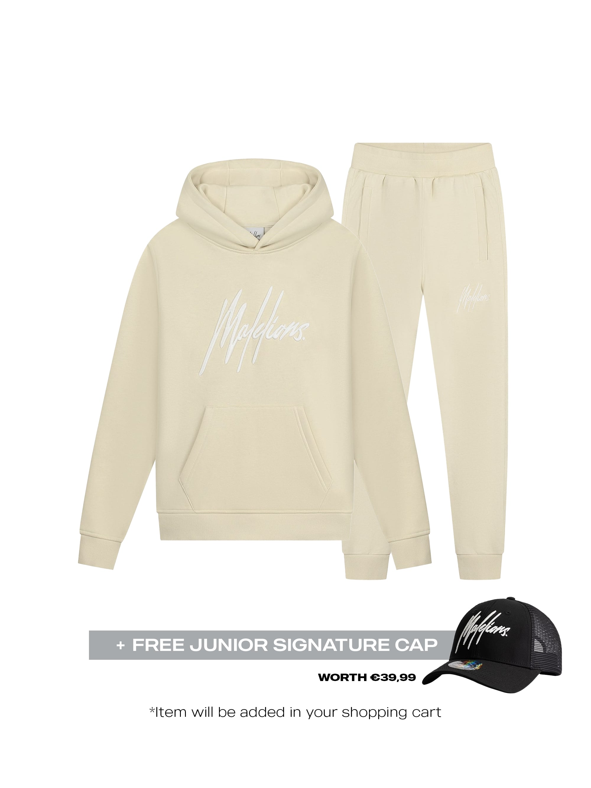 Malelions Junior Girls BF Essential Tracksuit- Beige