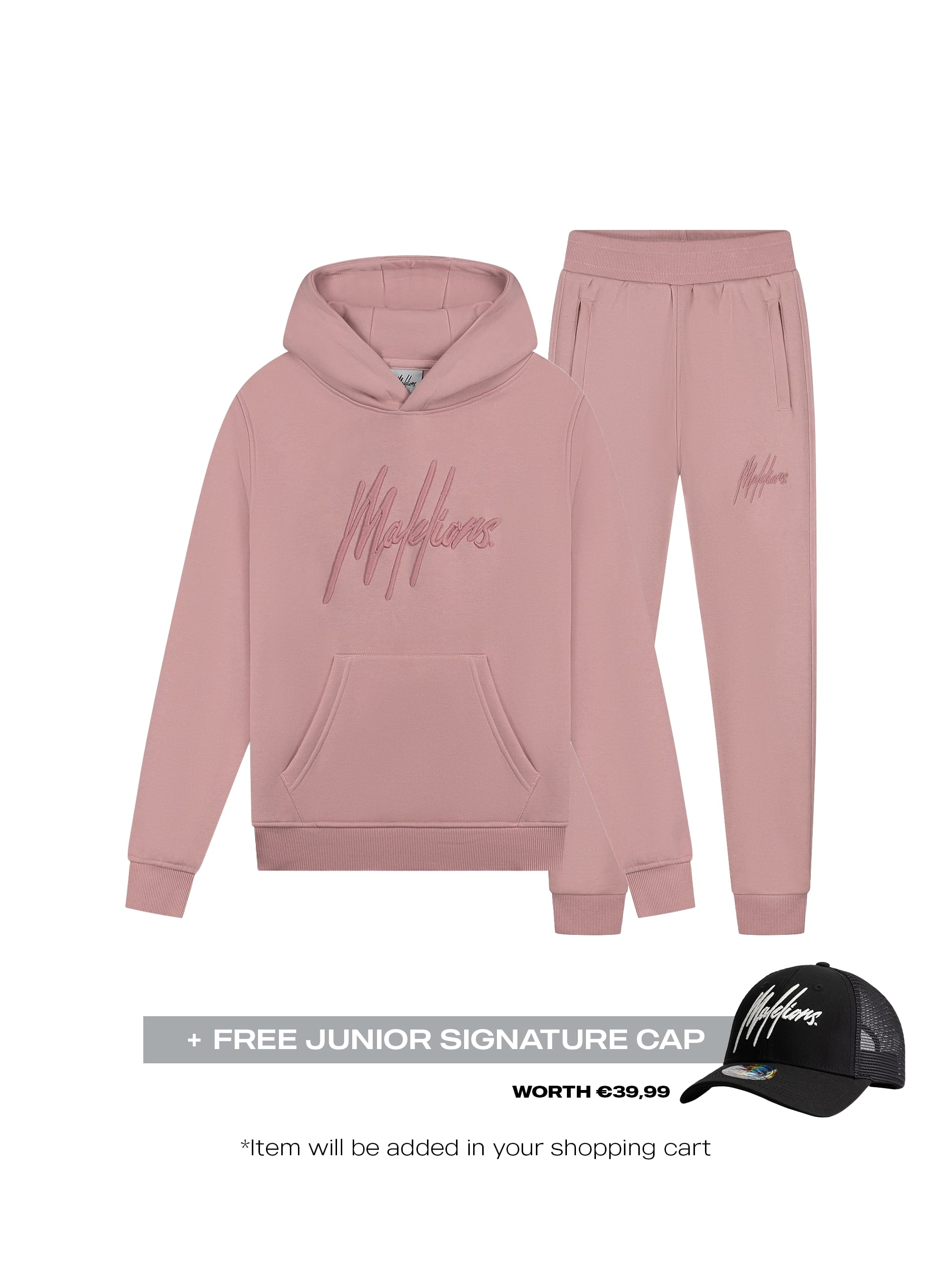 Malelions Junior Girls BF Essential Tracksuit- Mauve