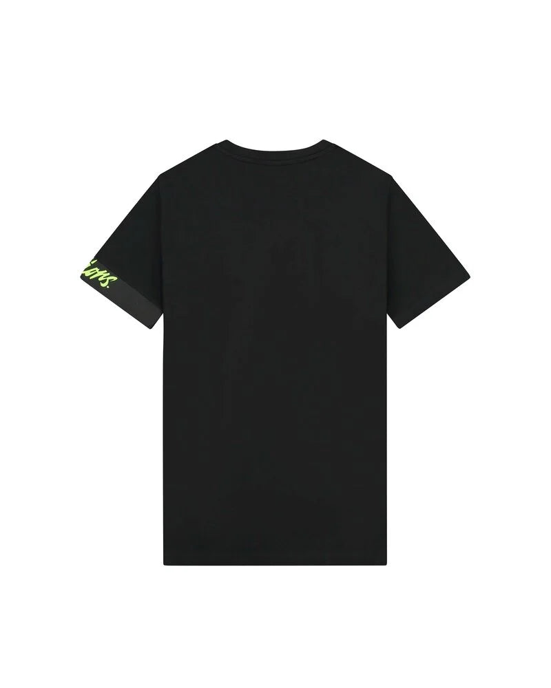 Malelions Captain T-shirt 2.0 Zwart - Neon Geel