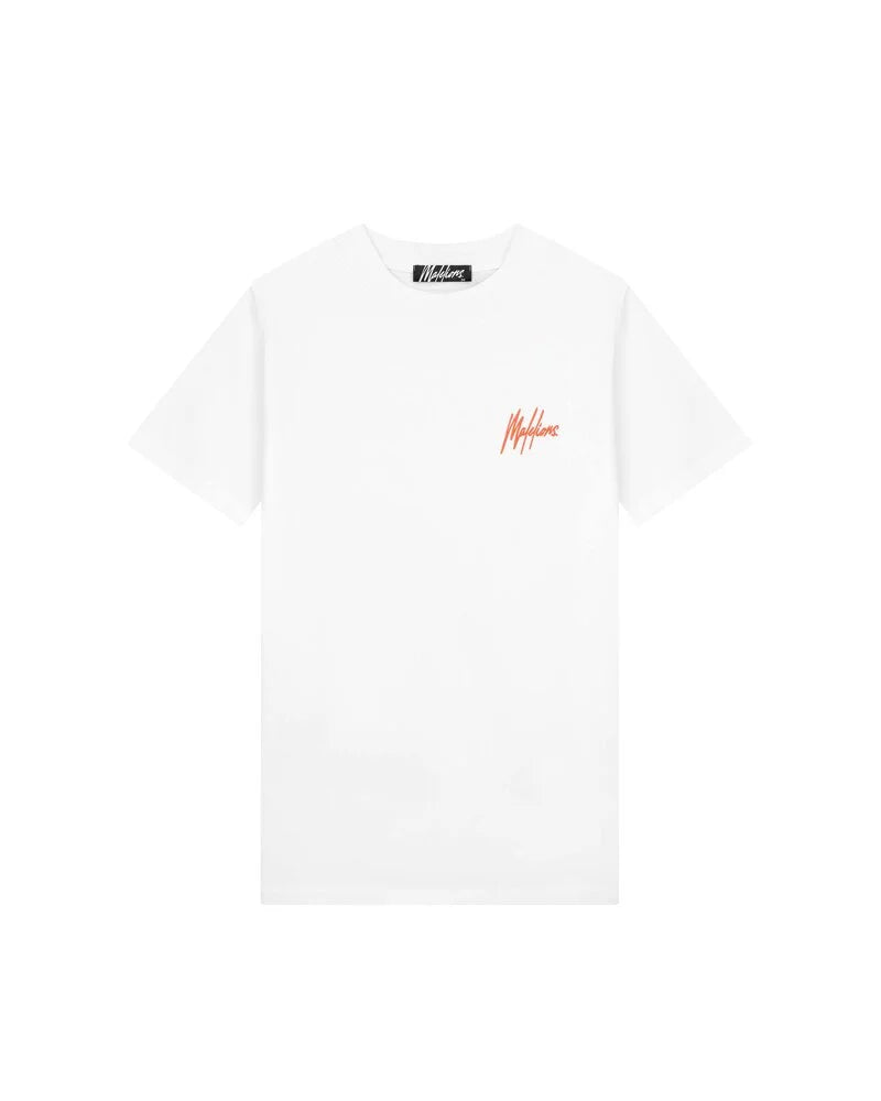 Malelions Studio T-shirt Wit - Oranje