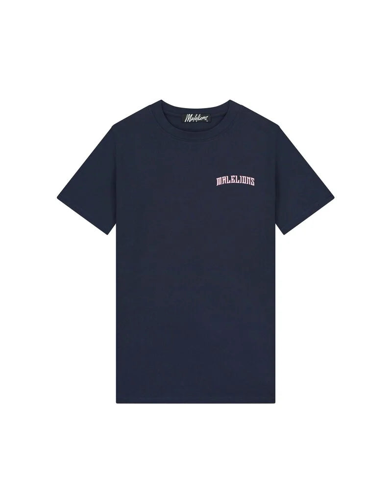 Malelions Boxer T-shirt Donker Blauw - Roze