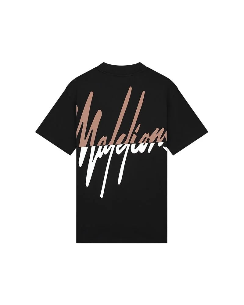 Malelions Split T-Shirt Black/Mauve