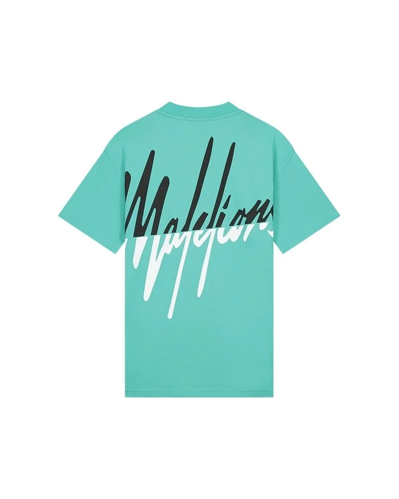 Malelions Split T-Shirt Turquoise/Black