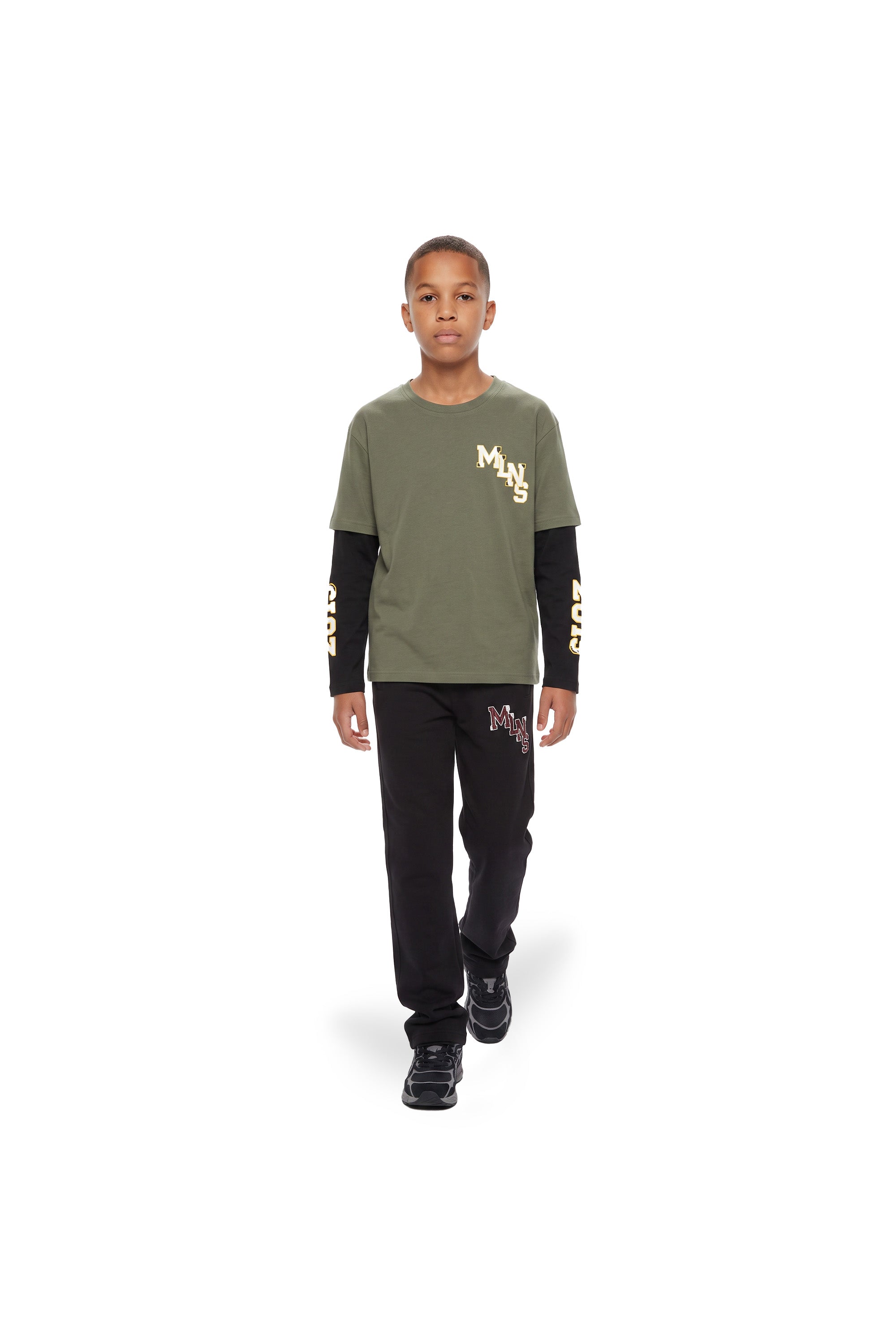 Malelions Junior College Double Layered Longsleeve T-Shirt - Dark Olive