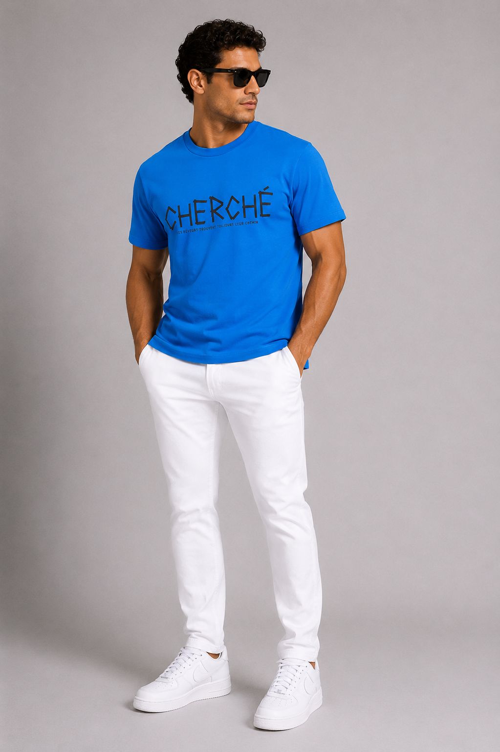 Cherché Oversized Tee- Blue