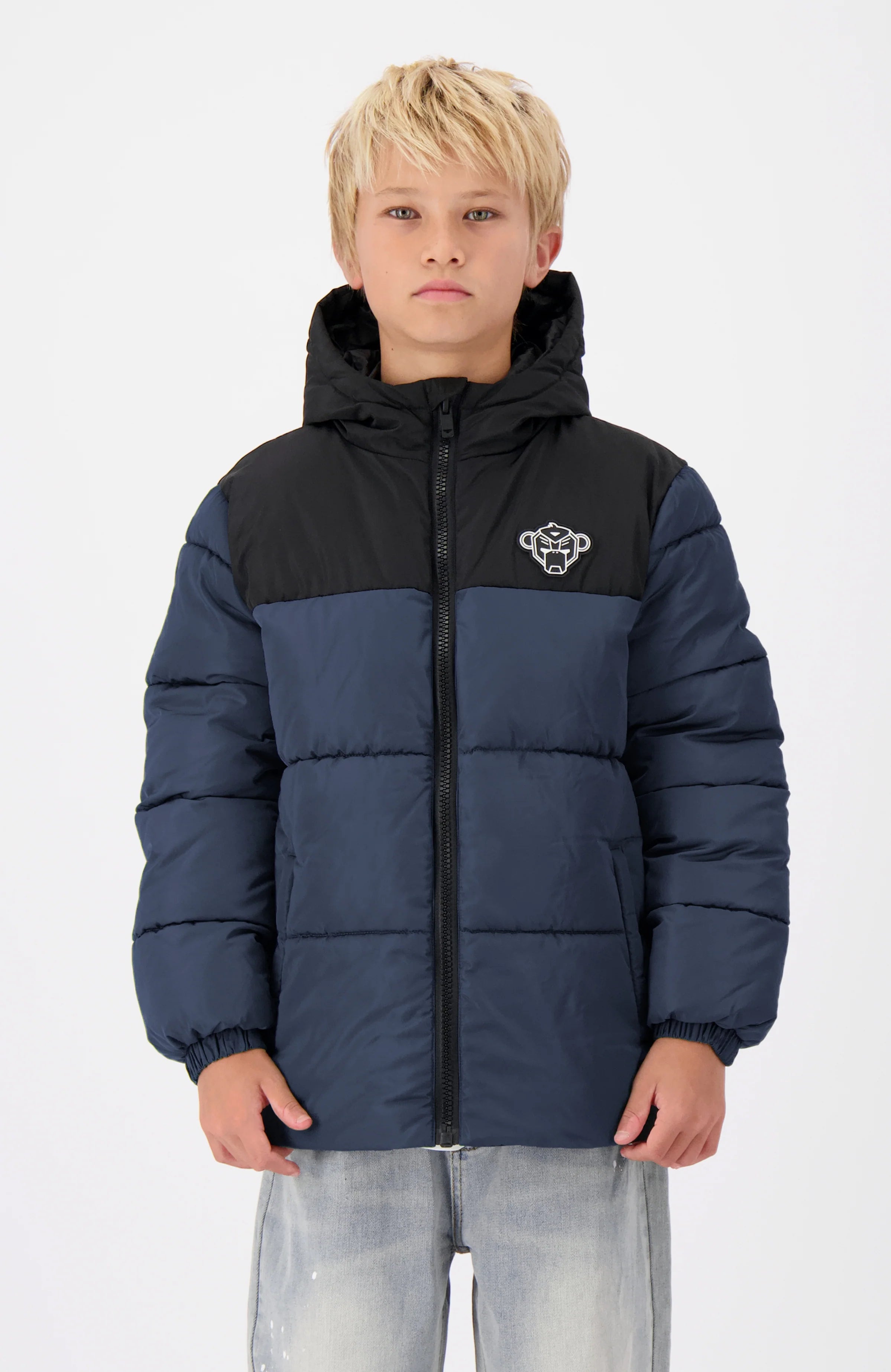 Black Bananas Junior Peek Puffer Jacket- Navy