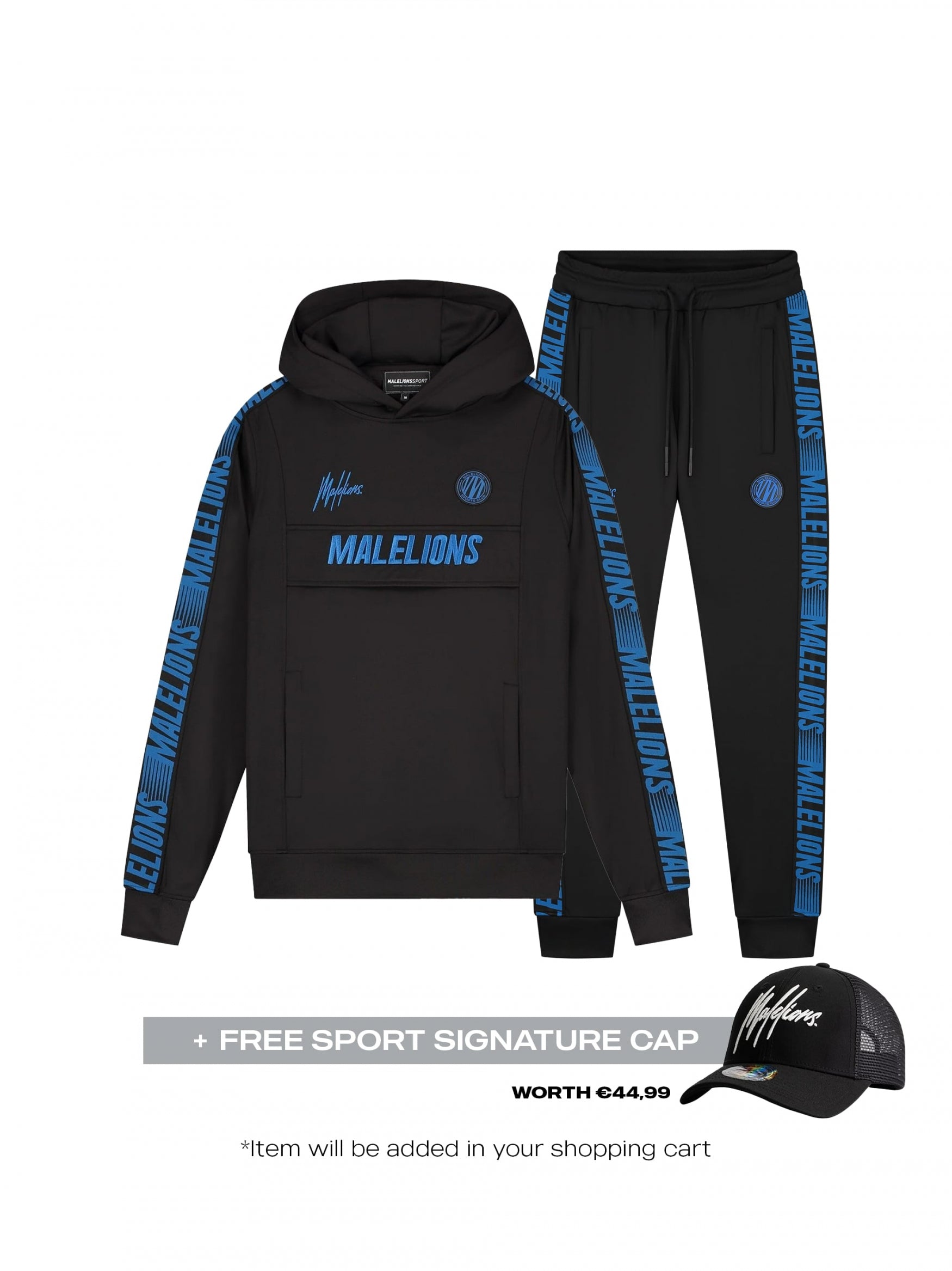 Malelions BF Sport Warming Up Tracksuit- Black/Cobalt