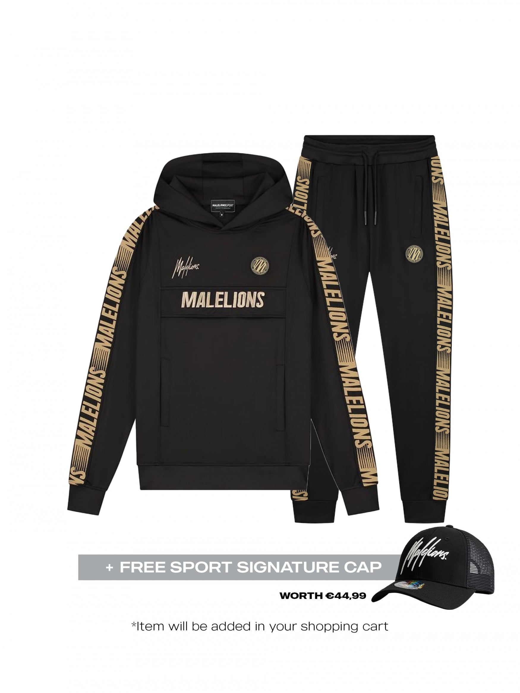 Malelions BF Sport Warming Up Tracksuit- Black/Gold