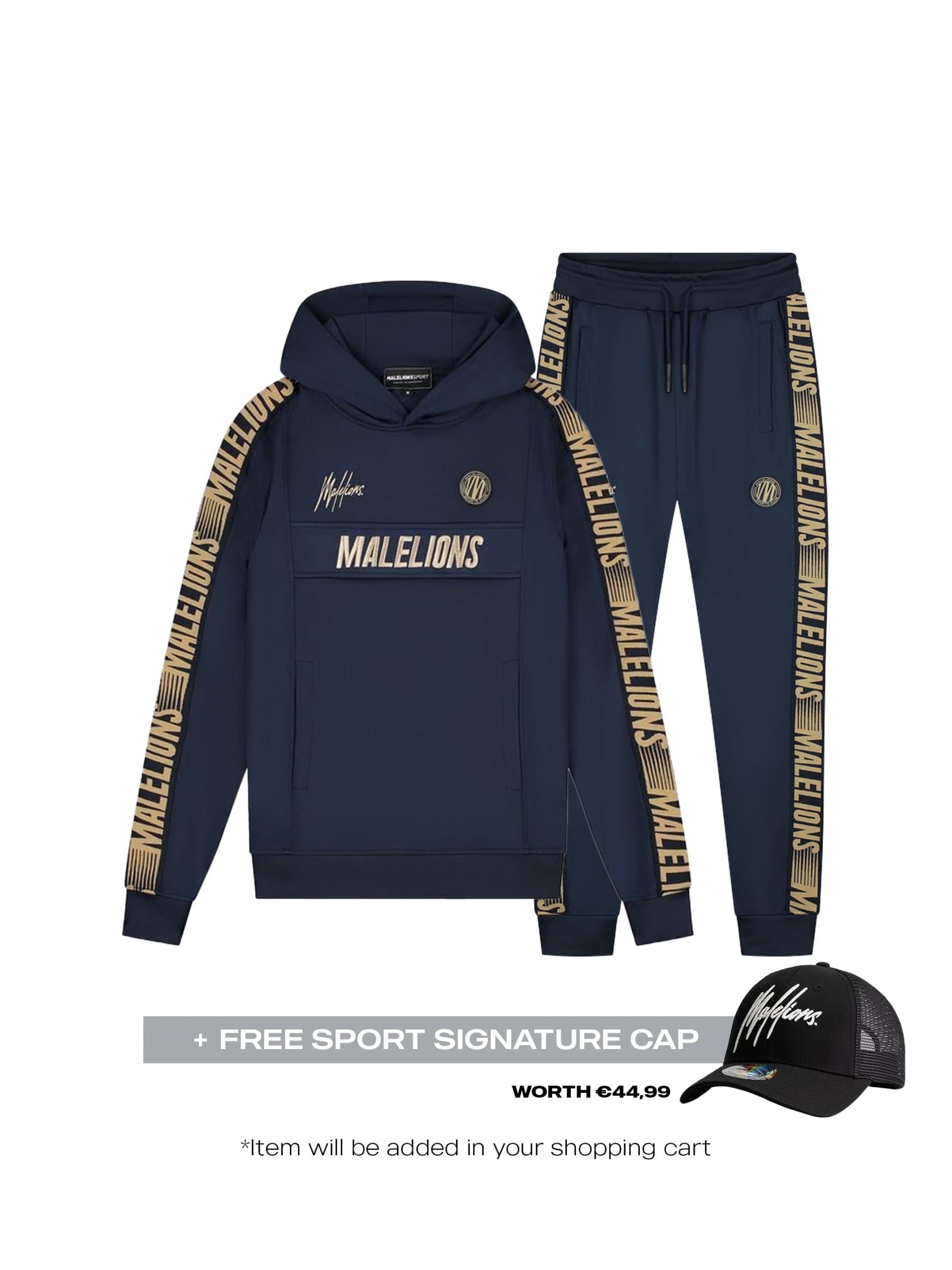 Malelions BF Sport Warming Up Tracksuit- Navy/Gold