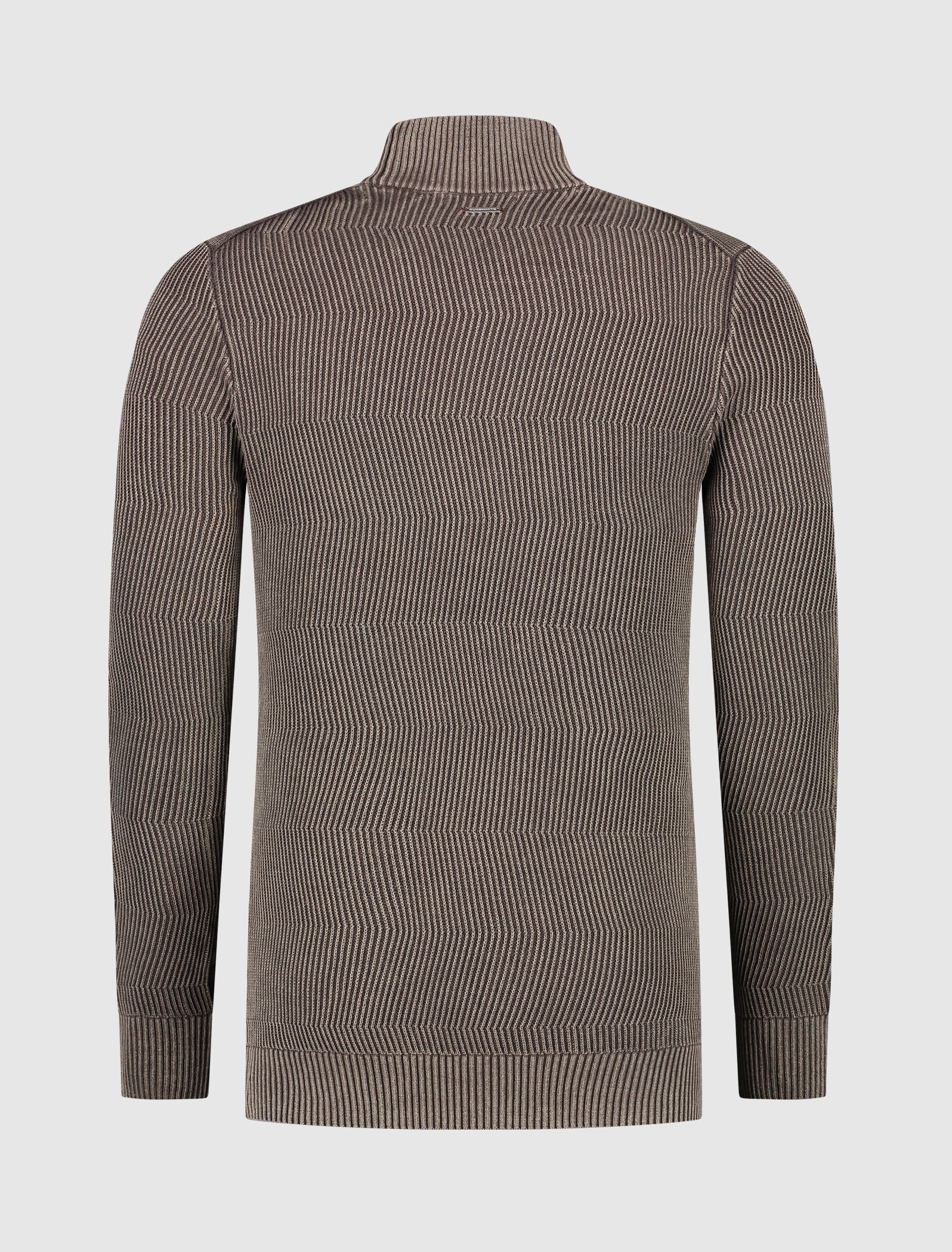 Purewhite Jacquard Knit Mockneck Sweater Bruin