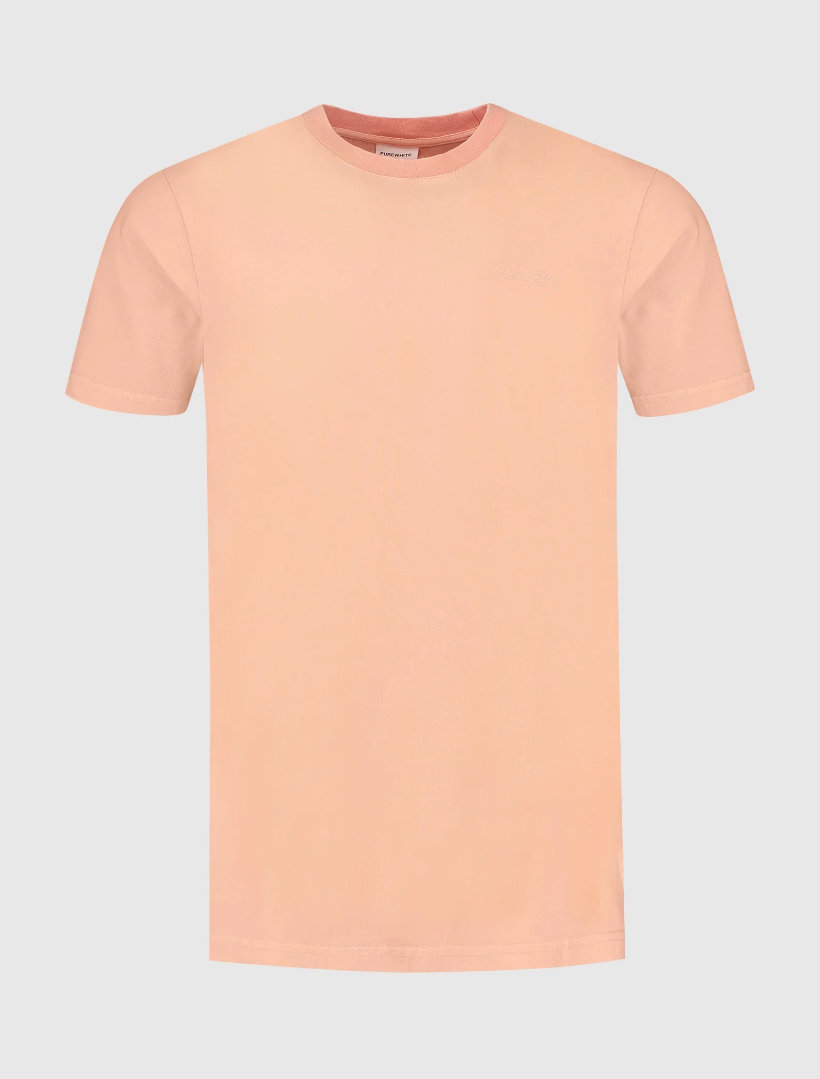 Purewhite Garment Dye Faded Script T-Shirt Oranje