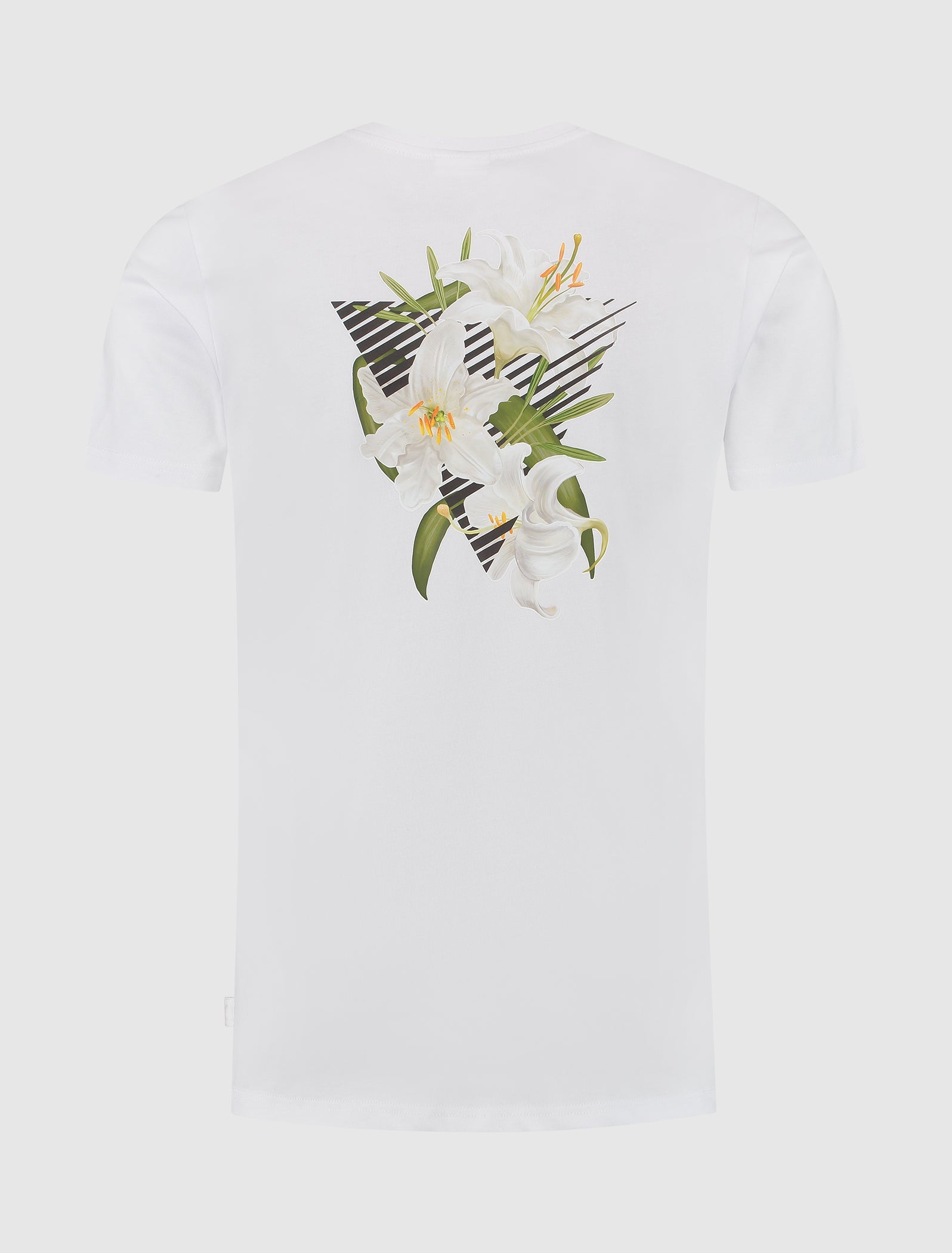 Purewhite Triangle Flower Graphic T-shirt Wit